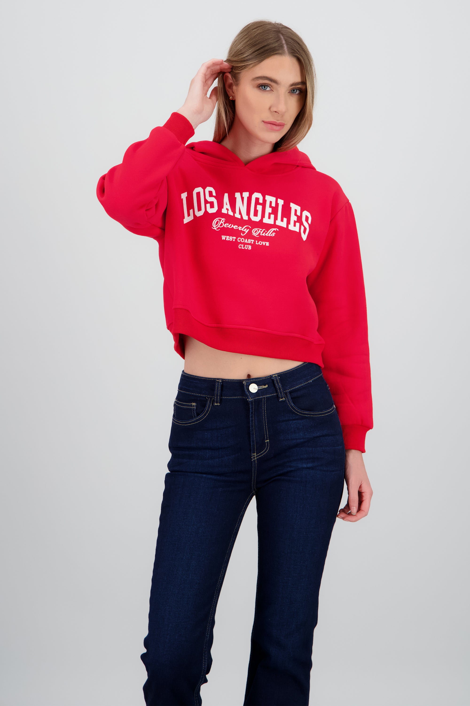 Sudadera estampado los angeles ROJO