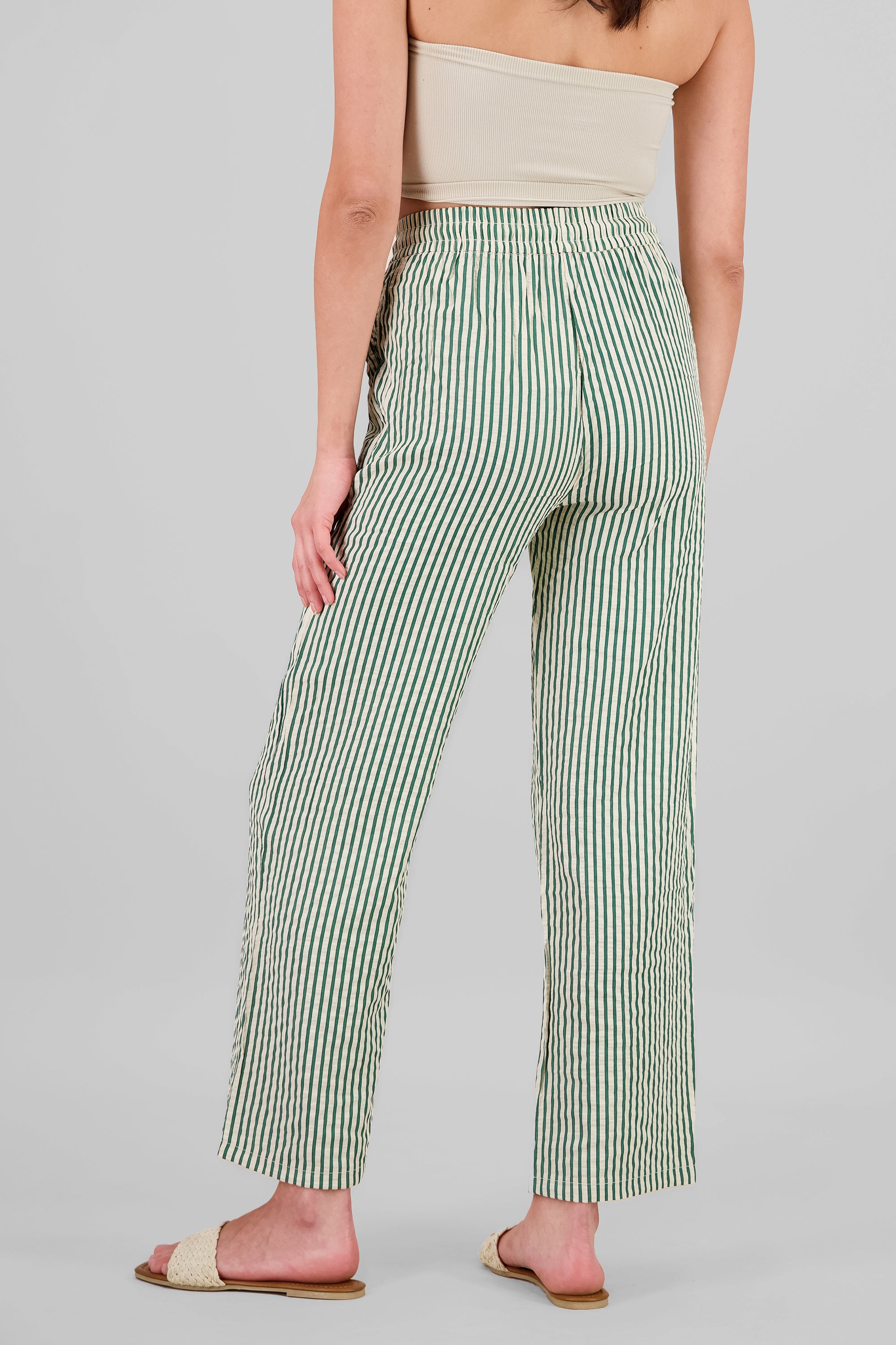 Pantalon rayas textura VERDE CAZADOR