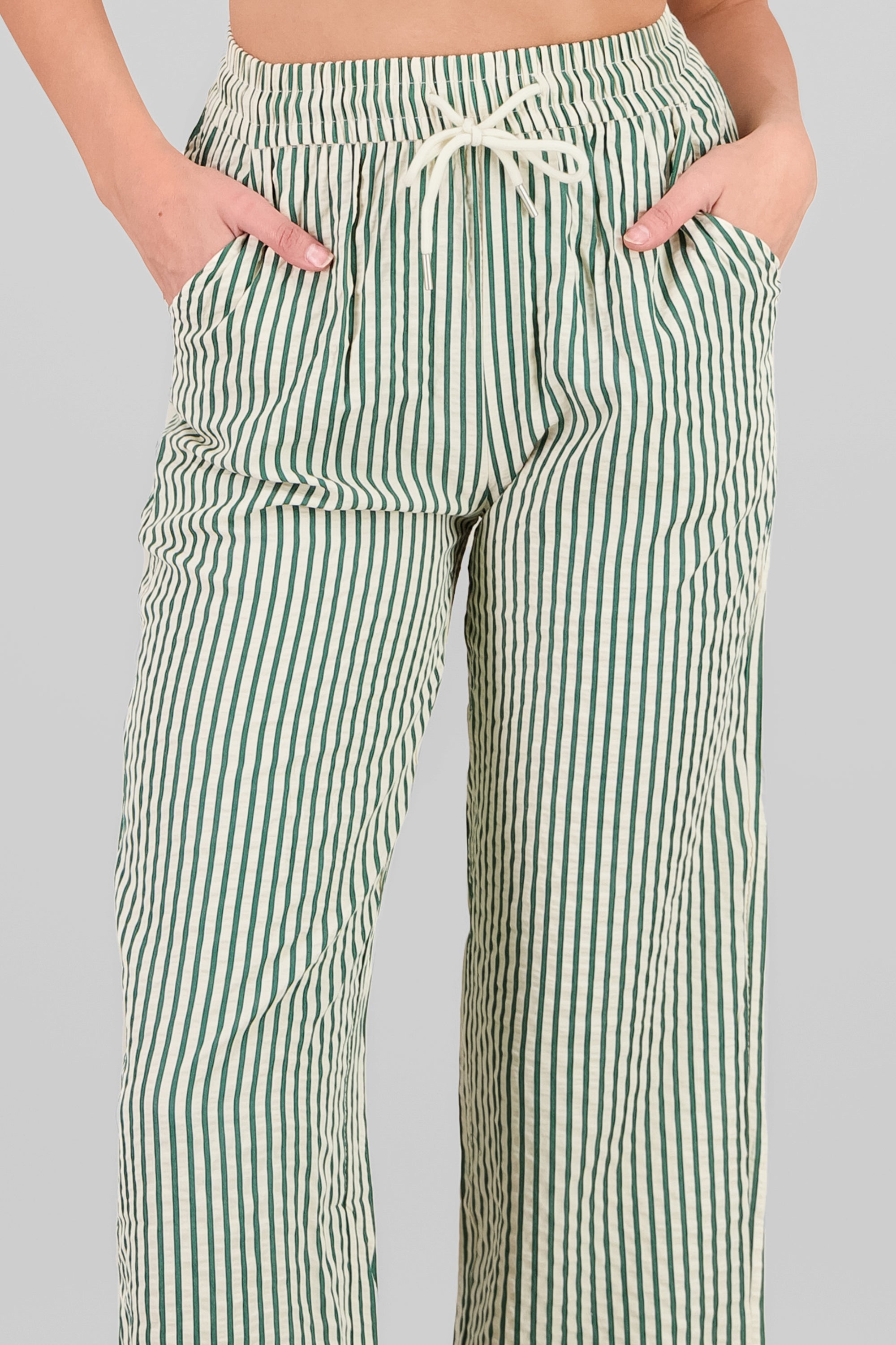 Pantalon rayas textura VERDE CAZADOR