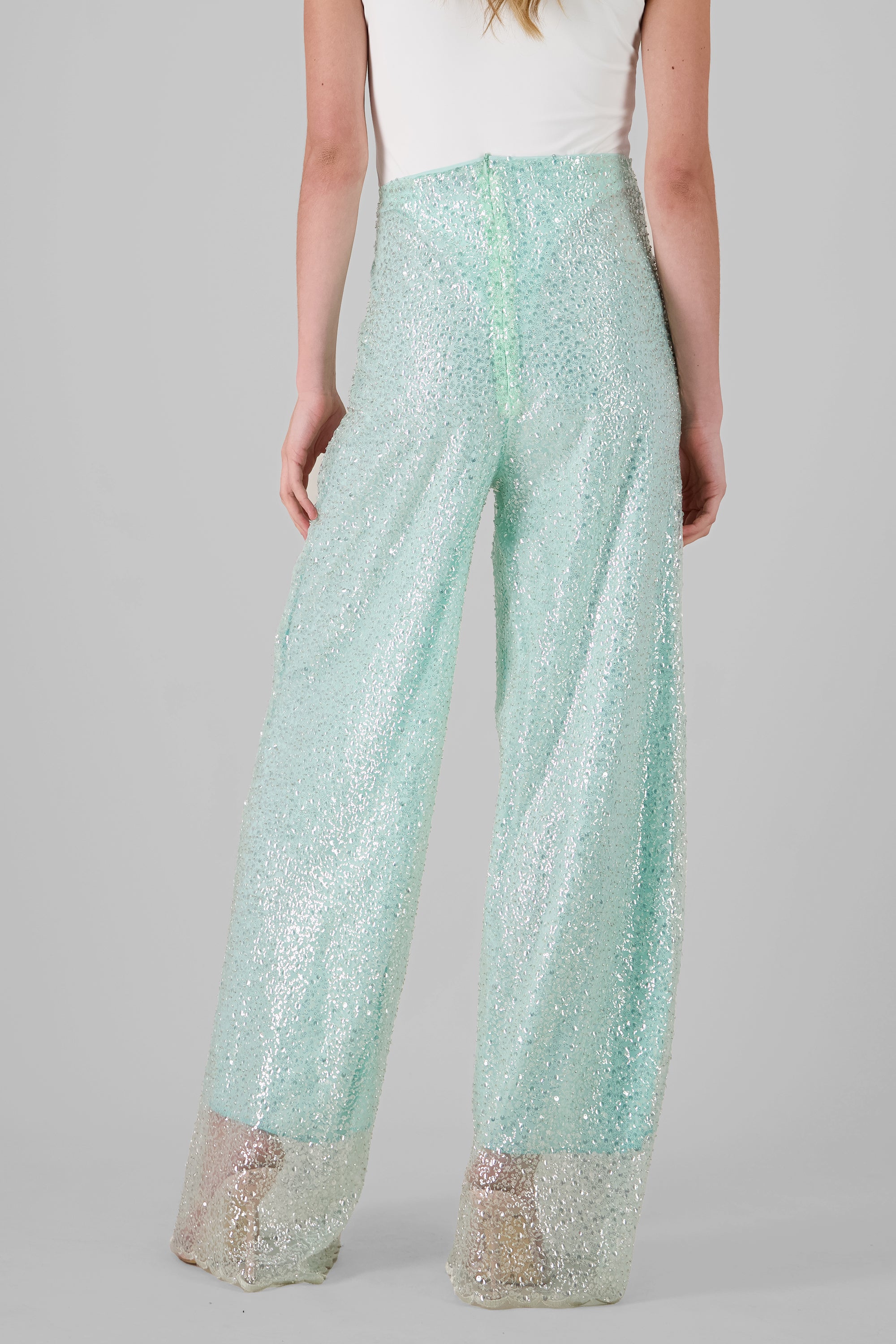 Pantalon lentejuelas TURQUESA