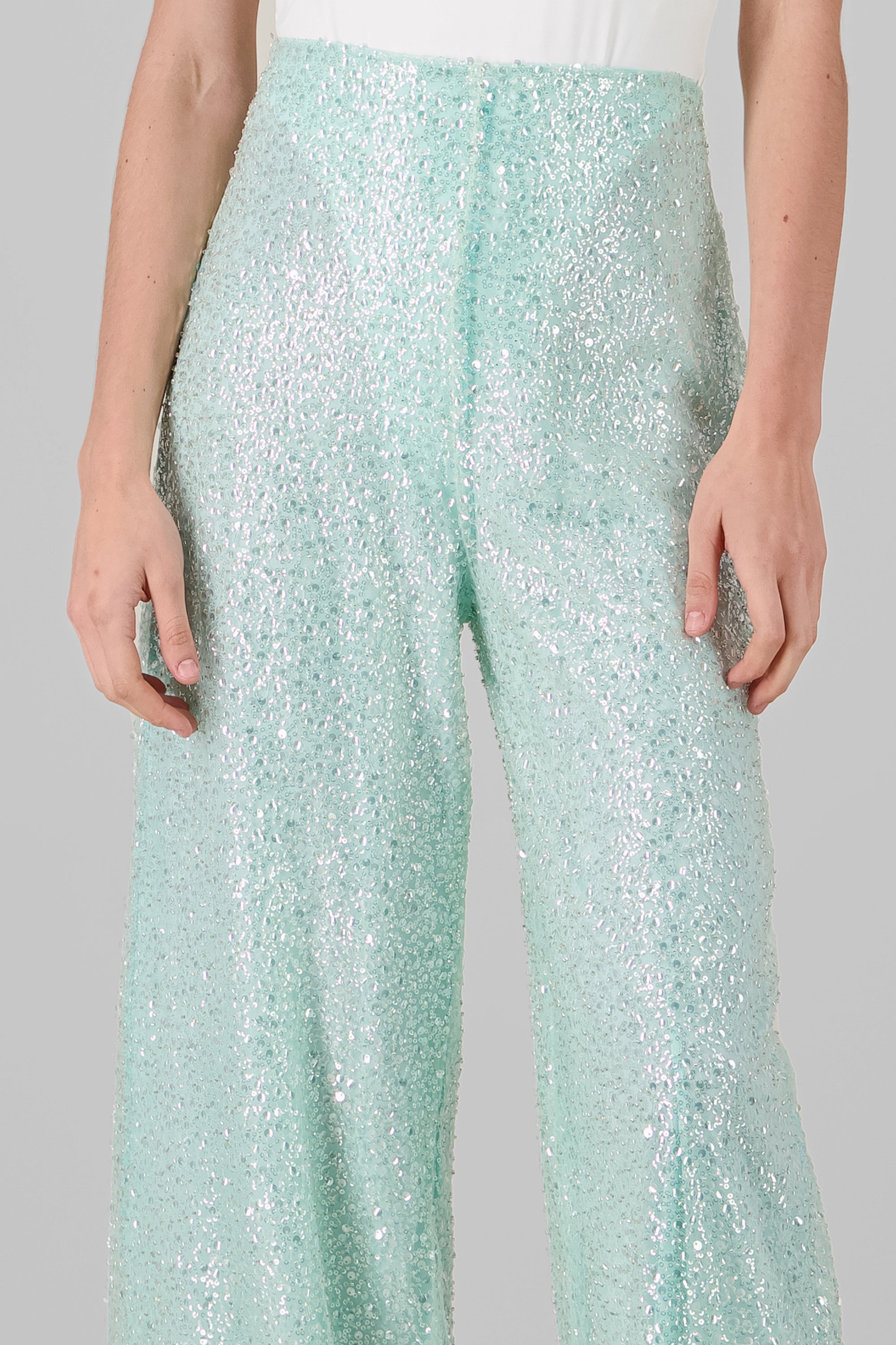 Pantalon lentejuelas TURQUESA