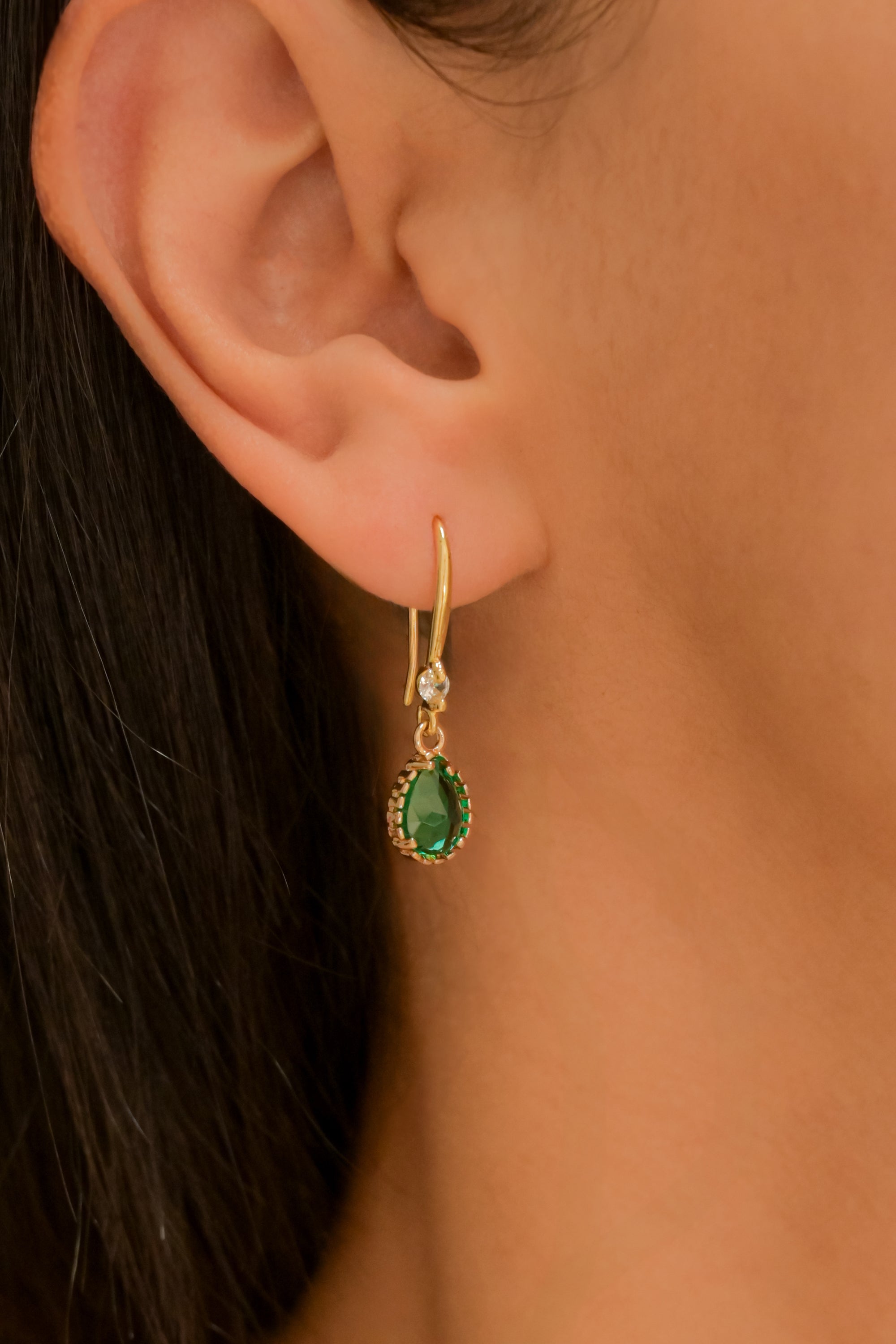 Set arracadas gota cristal collar VERDE