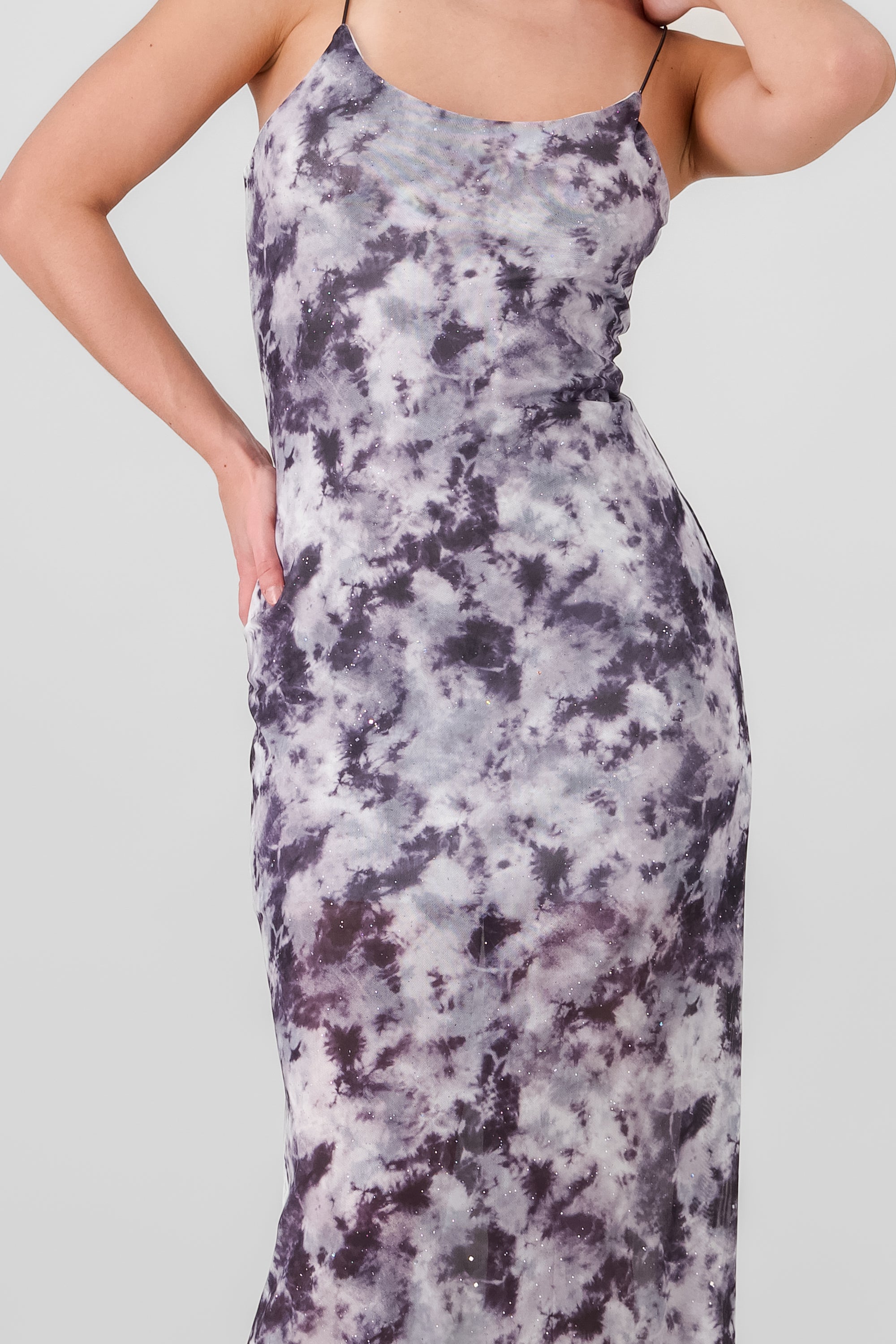 Midi Mesh dress Gray Combo
