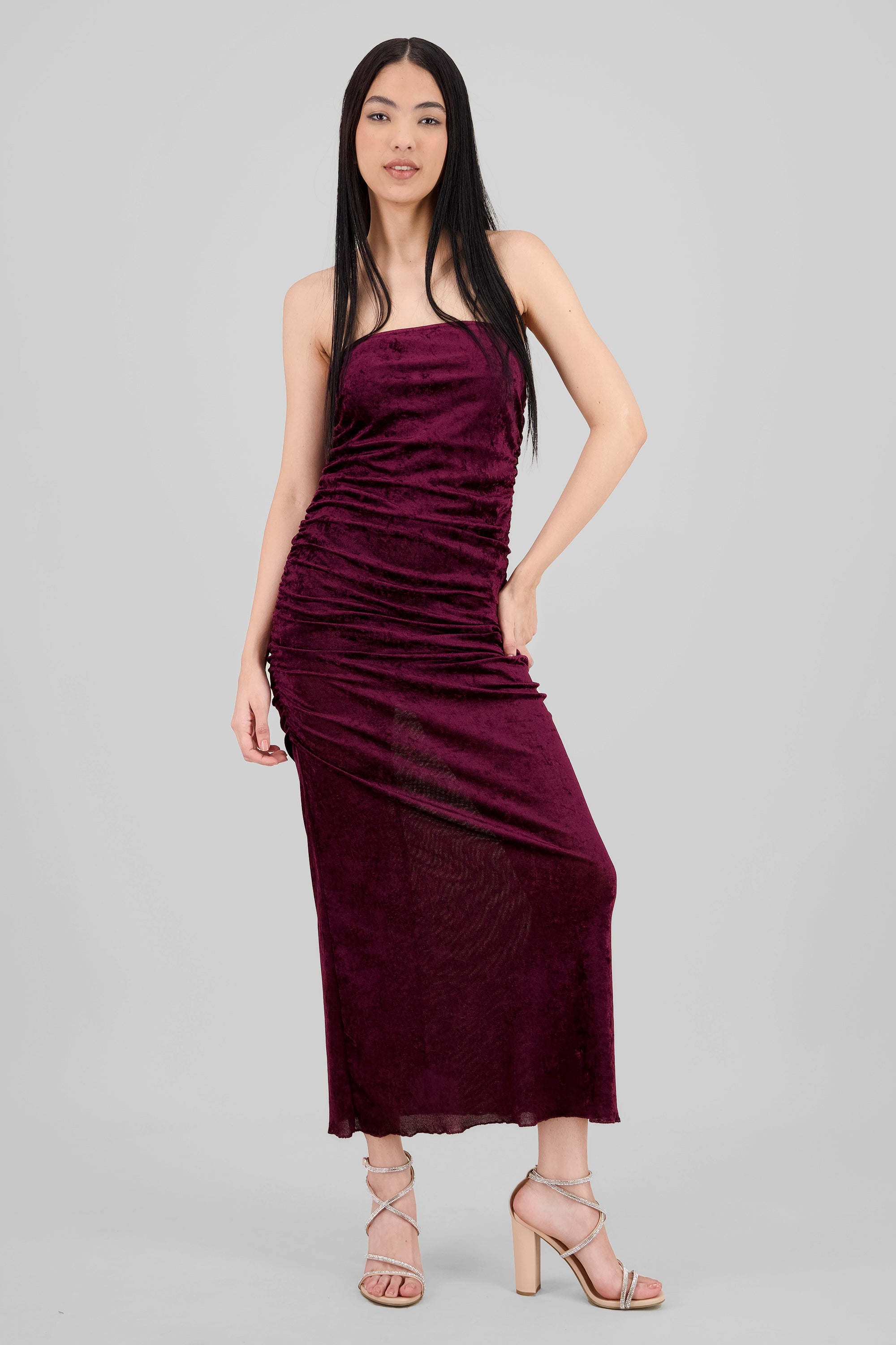 DRAPADO MIDI DARE DETAIL TEXTURE PLUM