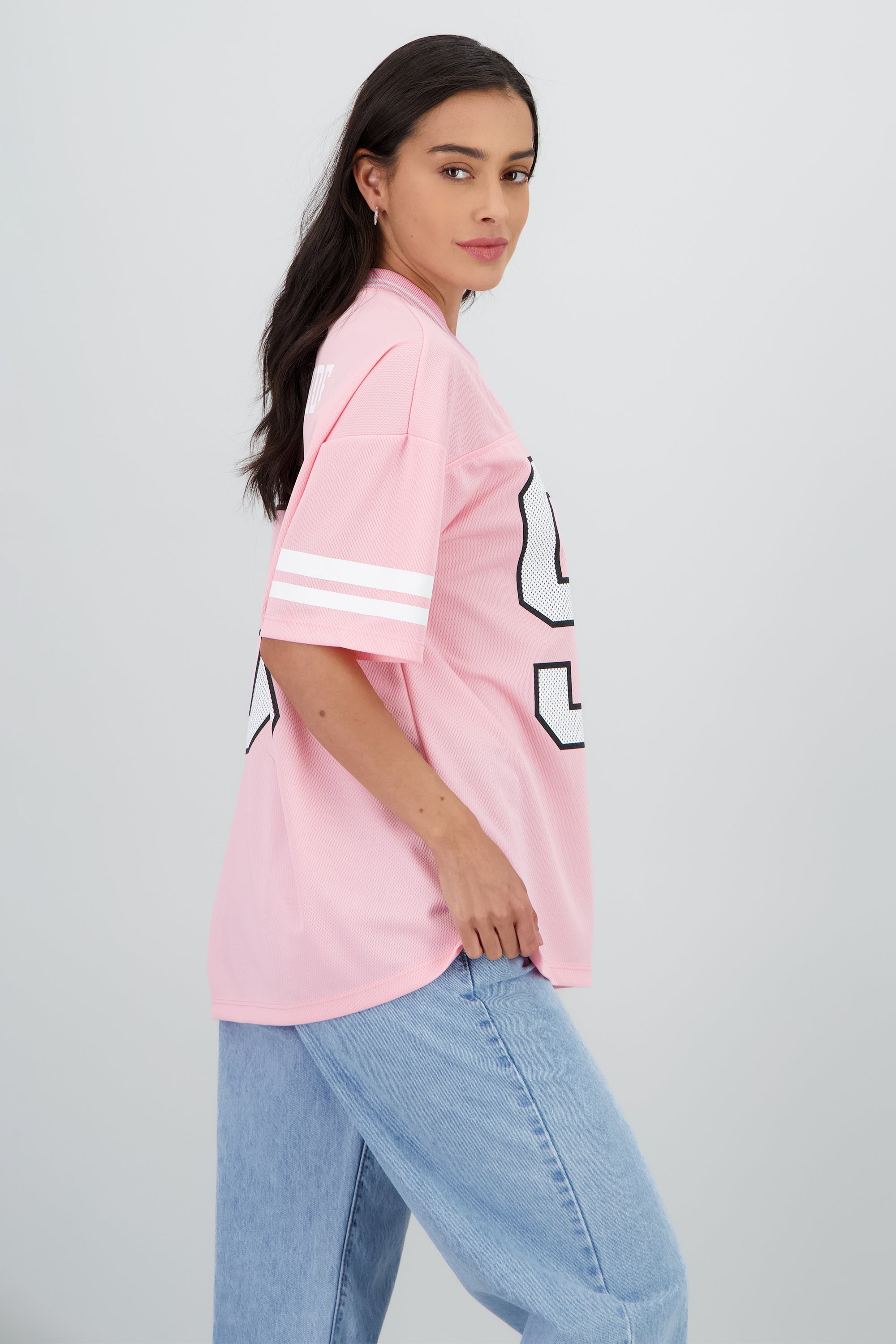 Playera deportiva estampado numeros ROSA PASTEL