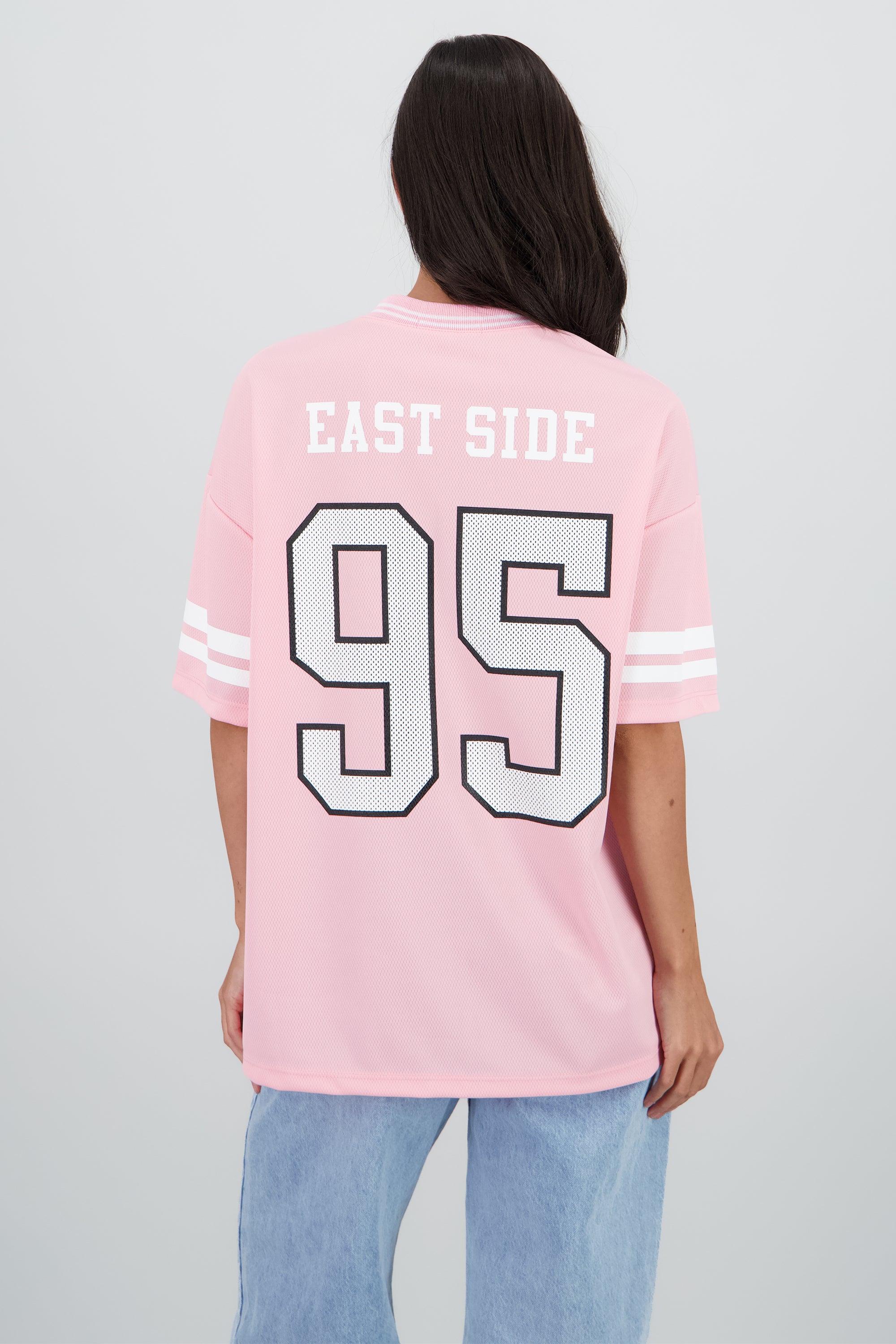 Playera deportiva estampado numeros ROSA PASTEL