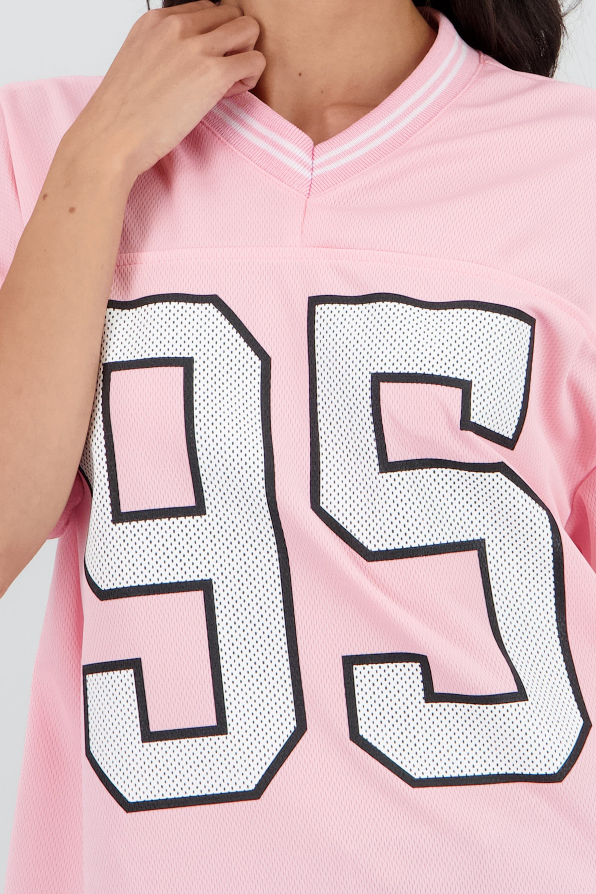 Playera deportiva estampado numeros ROSA PASTEL