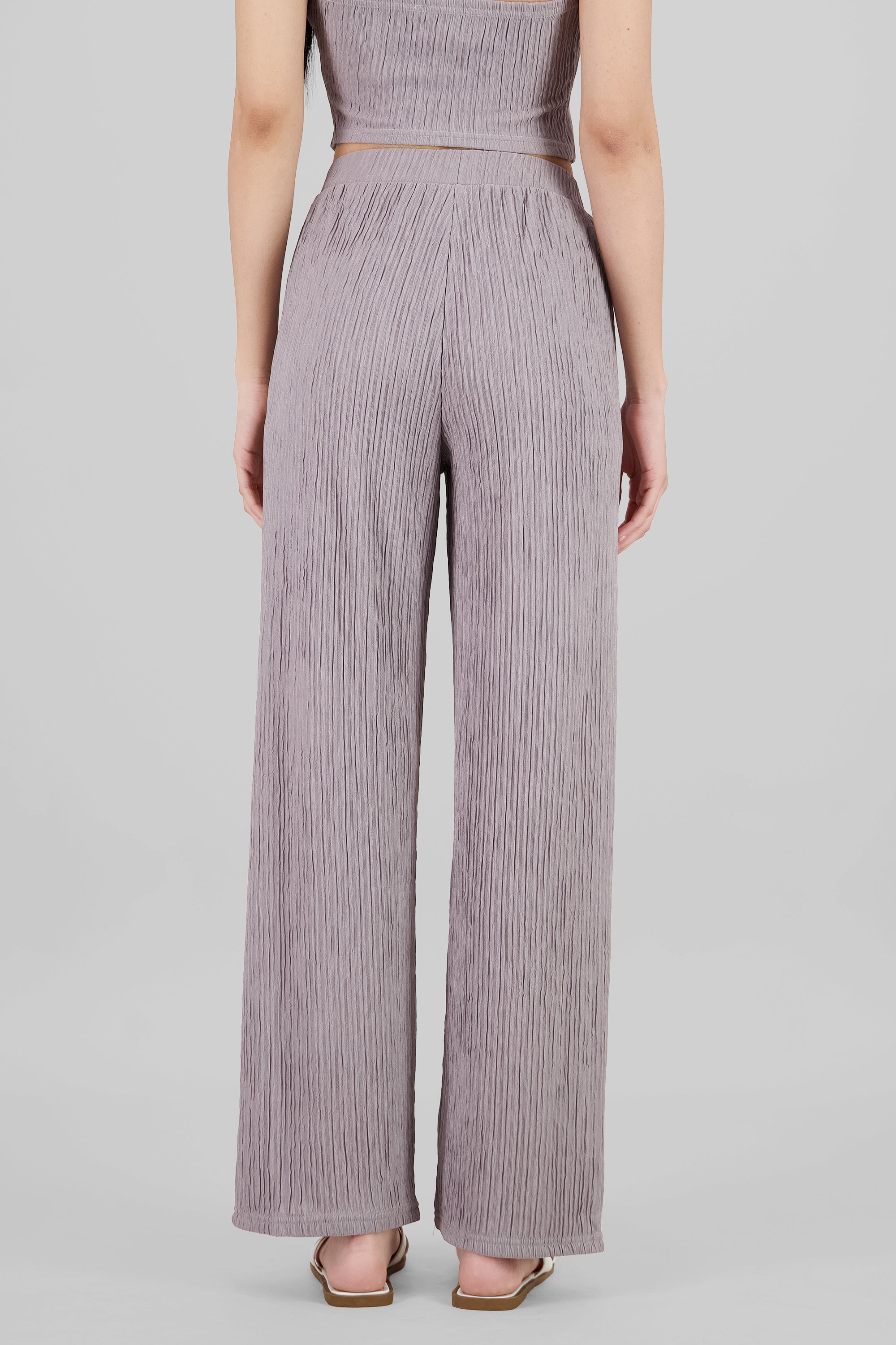 Pantalon recto textura GREIGE