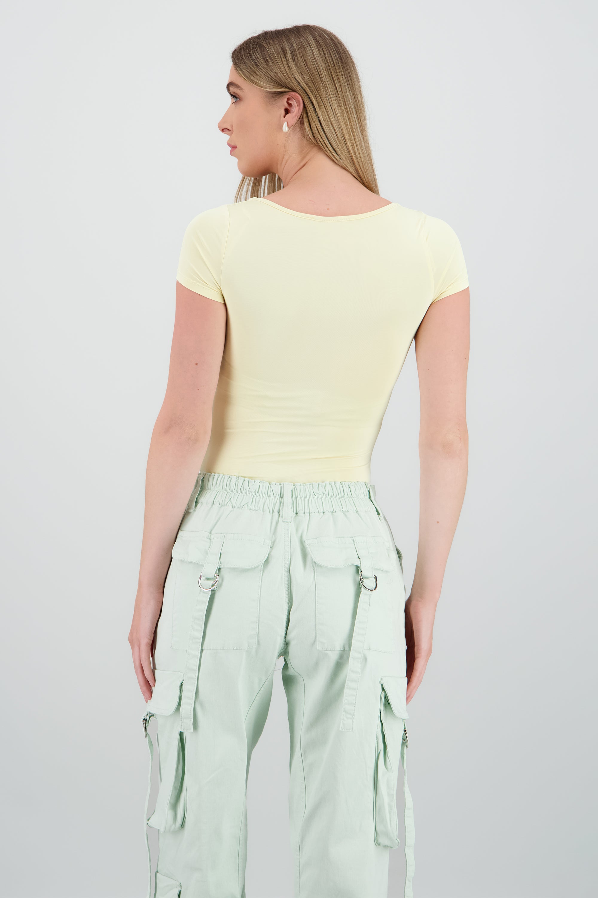 Bodysuit escote cuadrado doble tela AMARILLO PASTEL