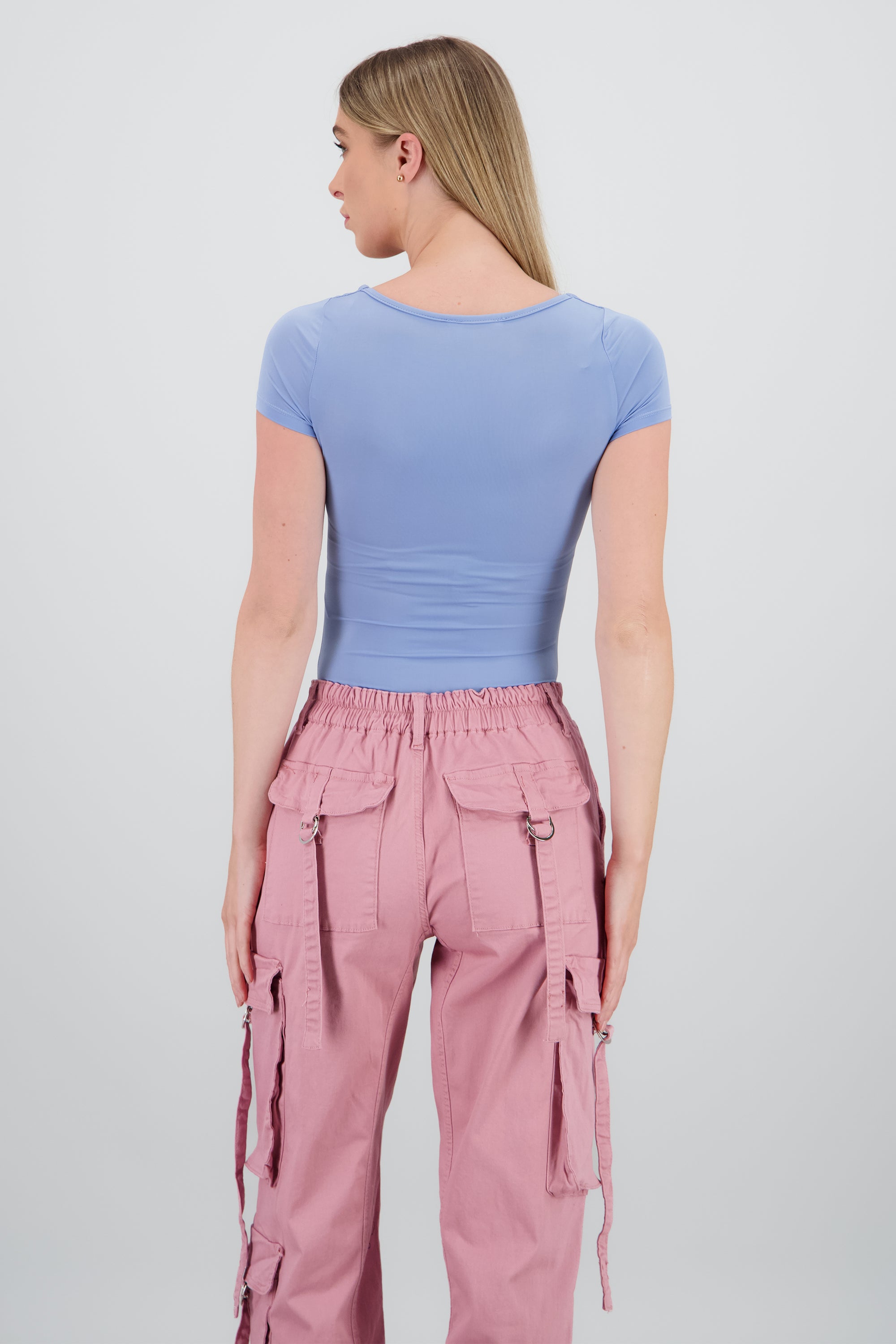 Bodysuit escote cuadrado doble tela AZUL CIELO