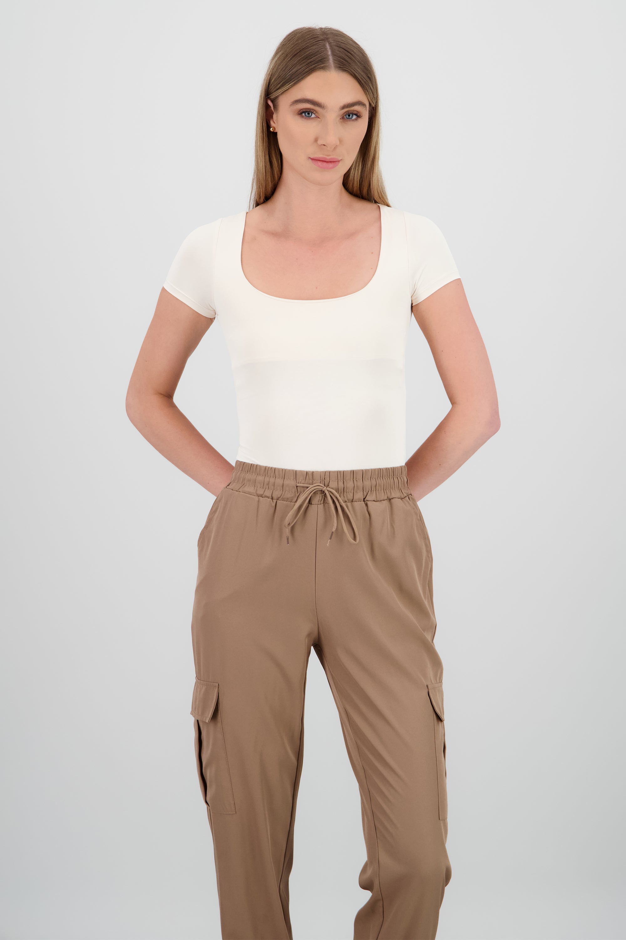 Bodysuit escote cuadrado doble tela CREMA