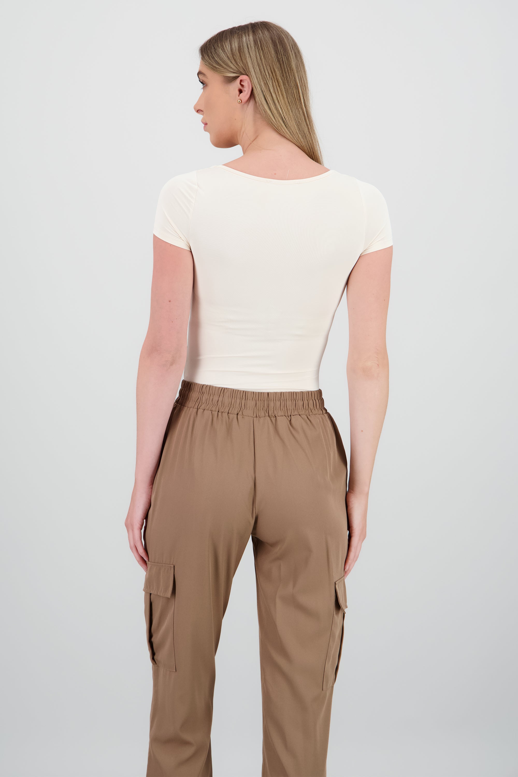 Bodysuit escote cuadrado doble tela CREMA