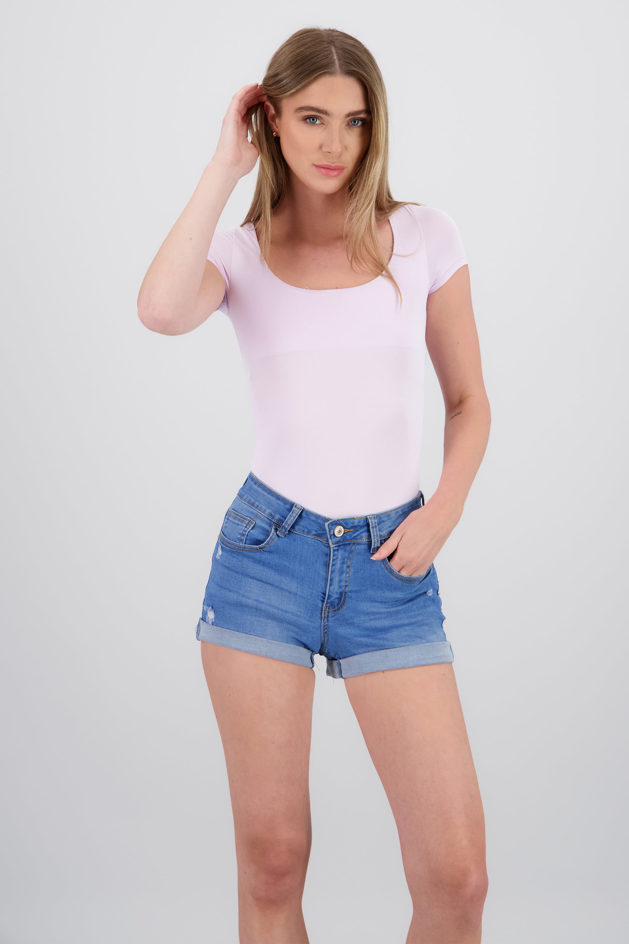 Bodysuit escote cuadrado doble tela LILA