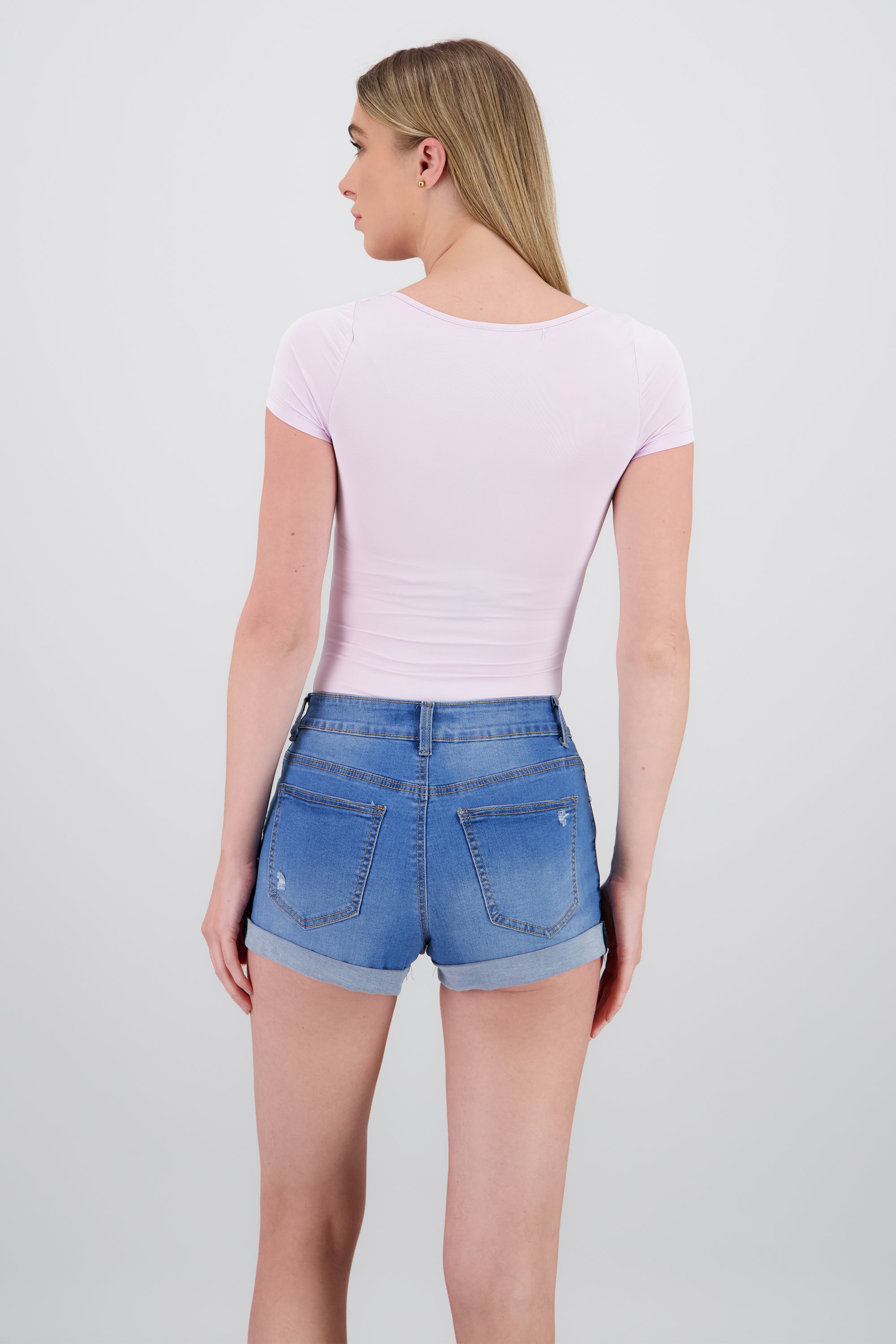 Bodysuit escote cuadrado doble tela LILA