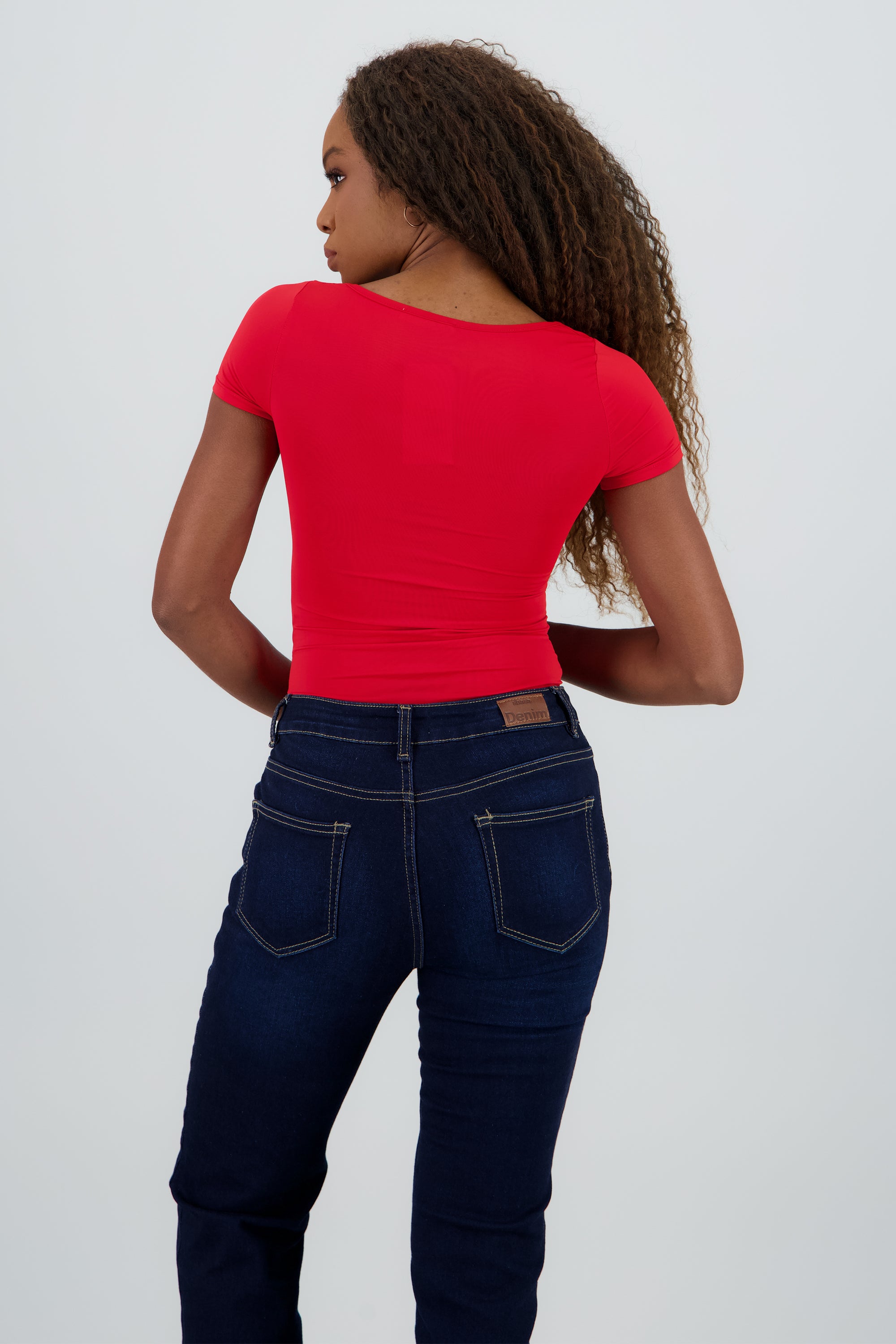 Bodysuit escote cuadrado doble tela ROJO