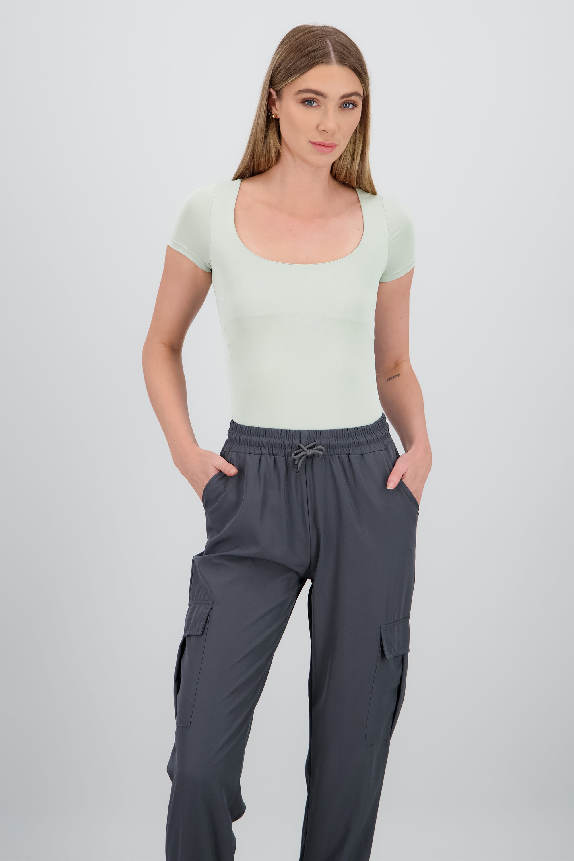 Bodysuit escote cuadrado doble tela MENTA