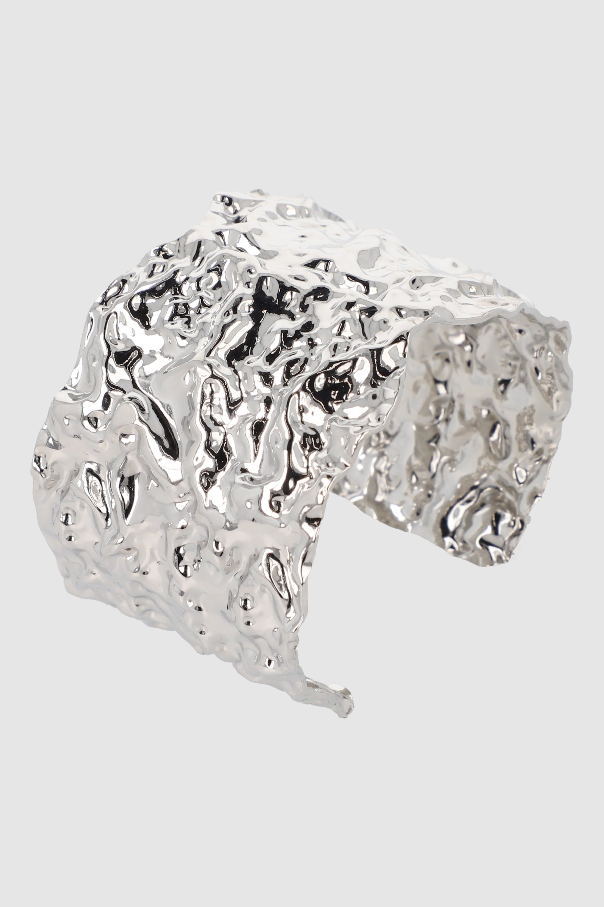 Maxi cuff textura martelinada PLATA