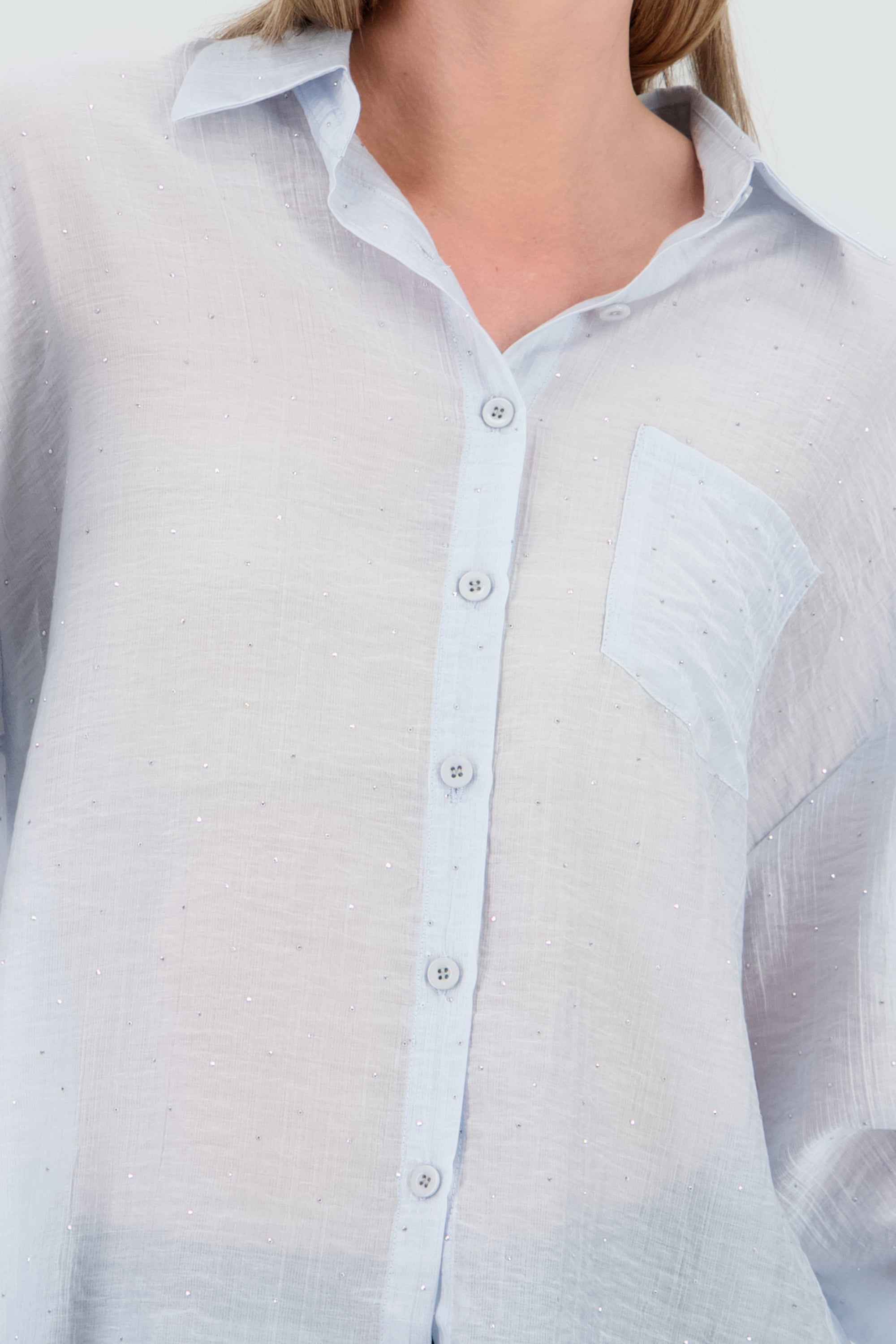Camisa con brillos AZUL