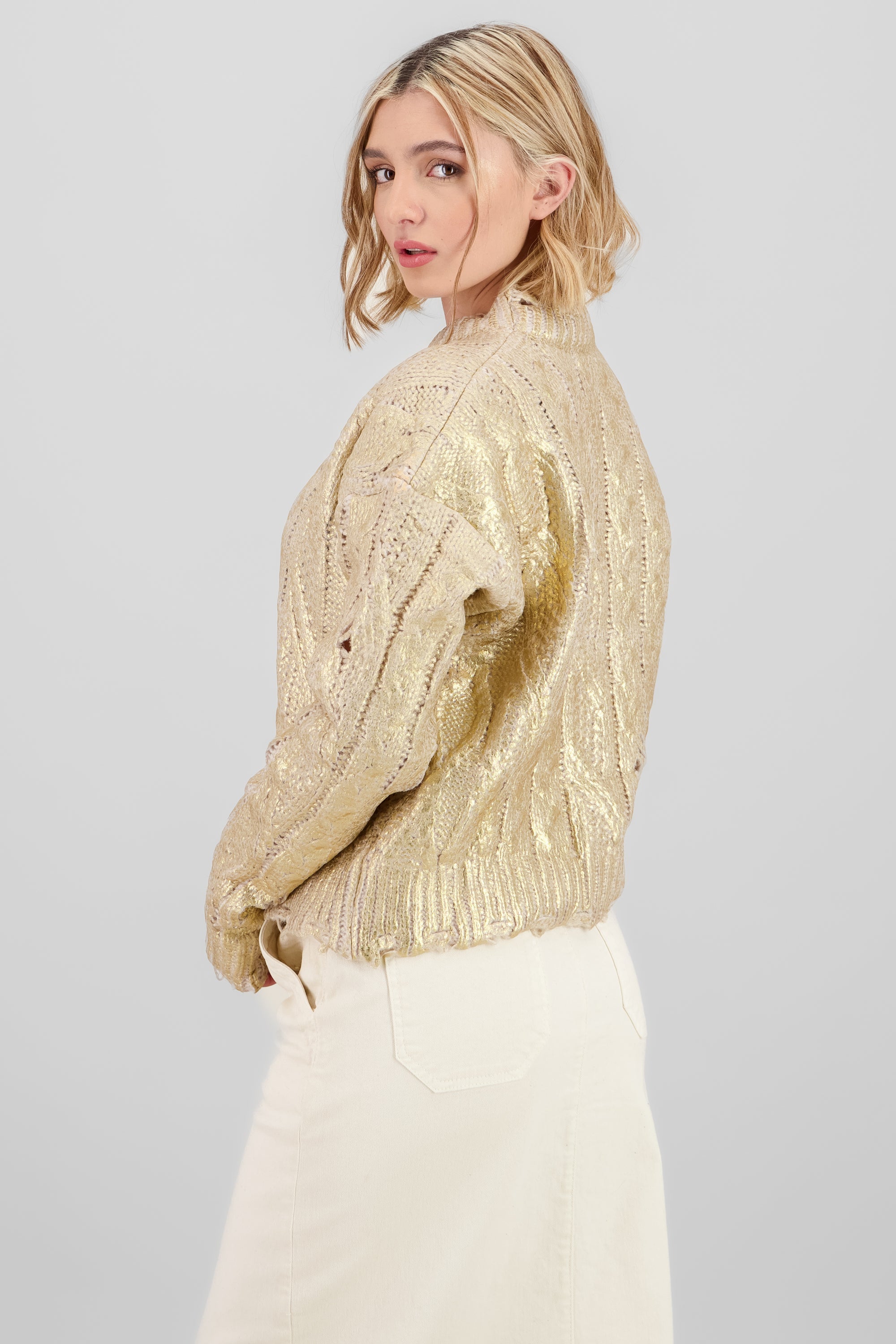 Sueter foil efecto desgastado Hypsters ORO