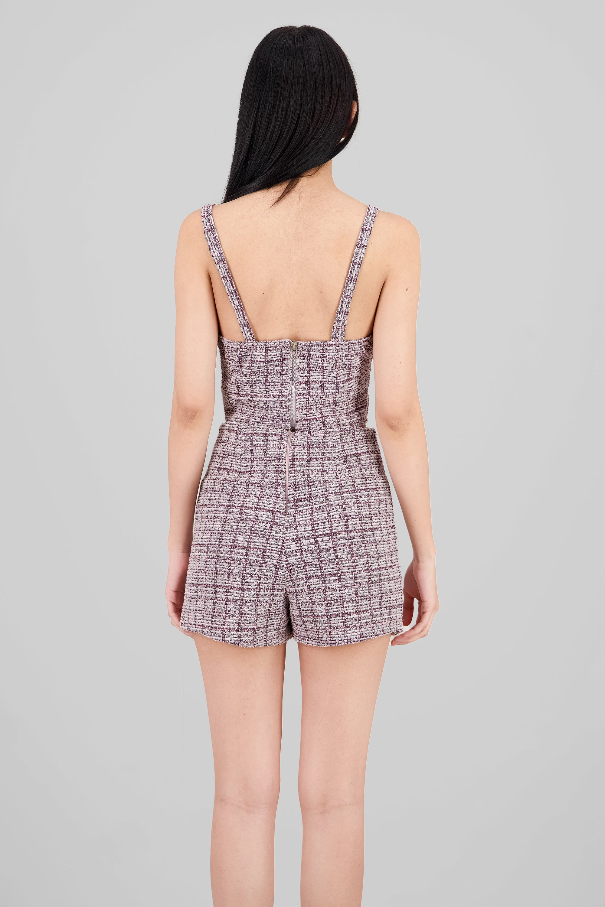 Top tirantes tweed BLANCO COMBO