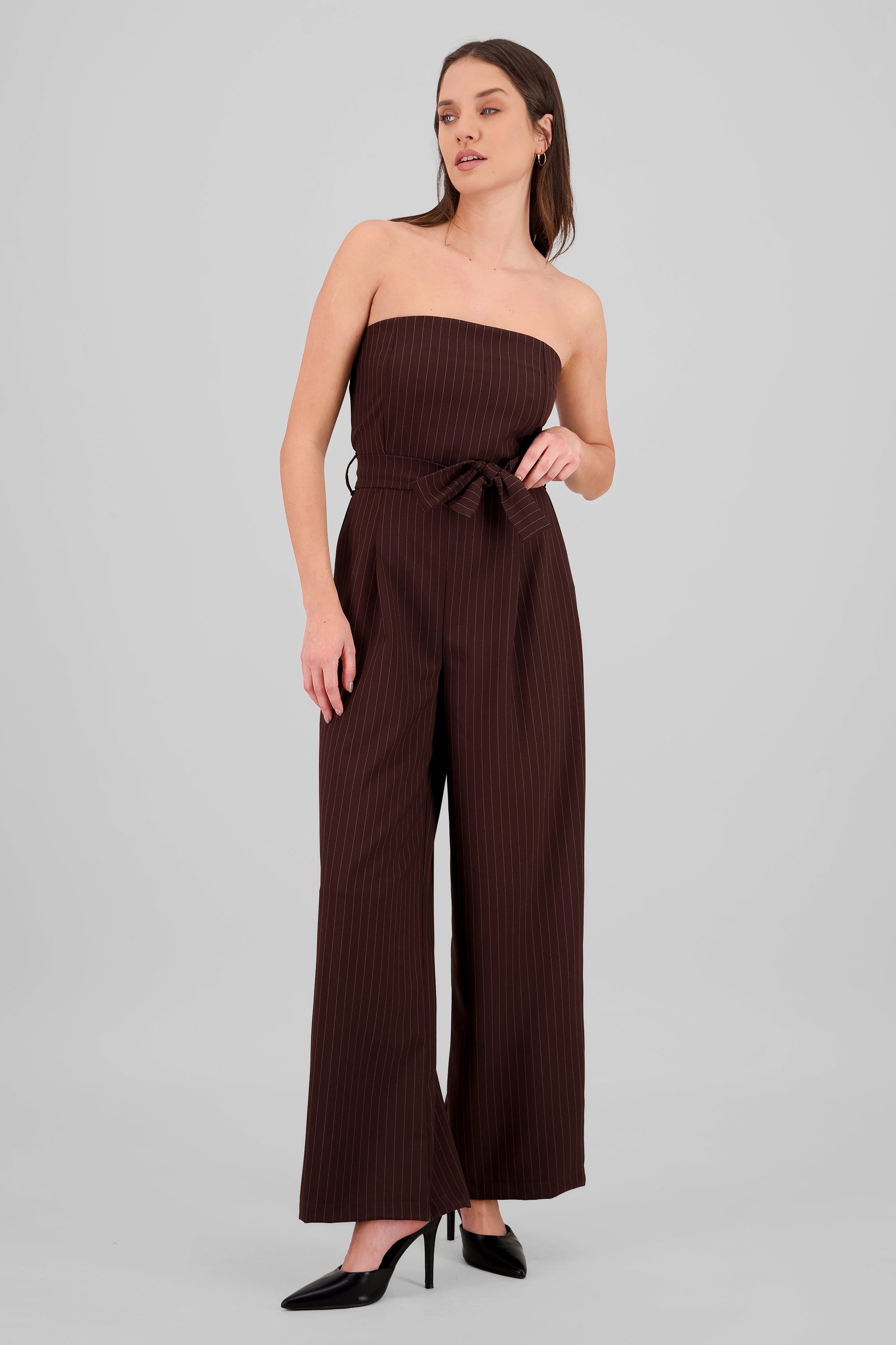 Jumpsuit strapples rayas CAFE COMBO