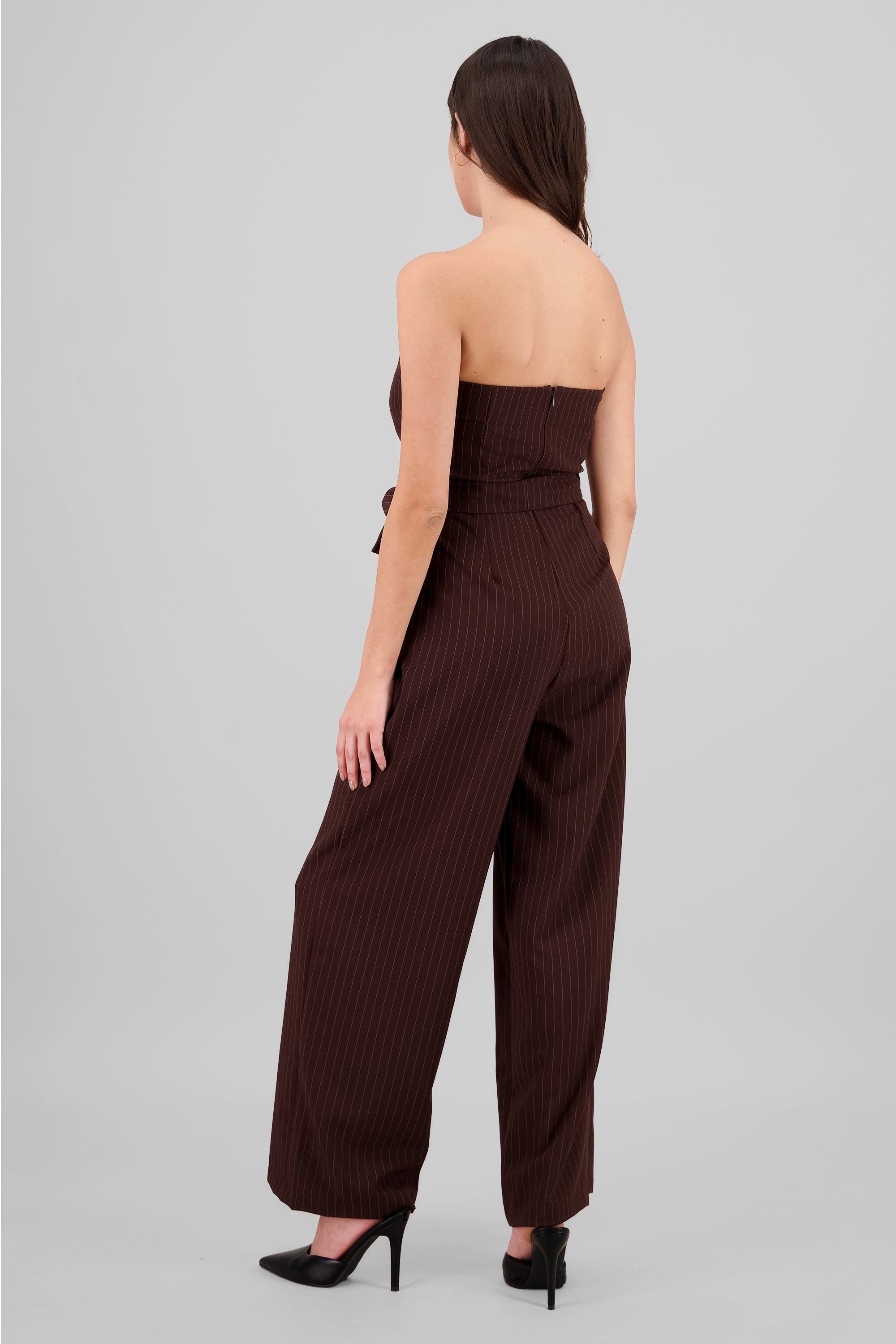 Jumpsuit strapples rayas CAFE COMBO