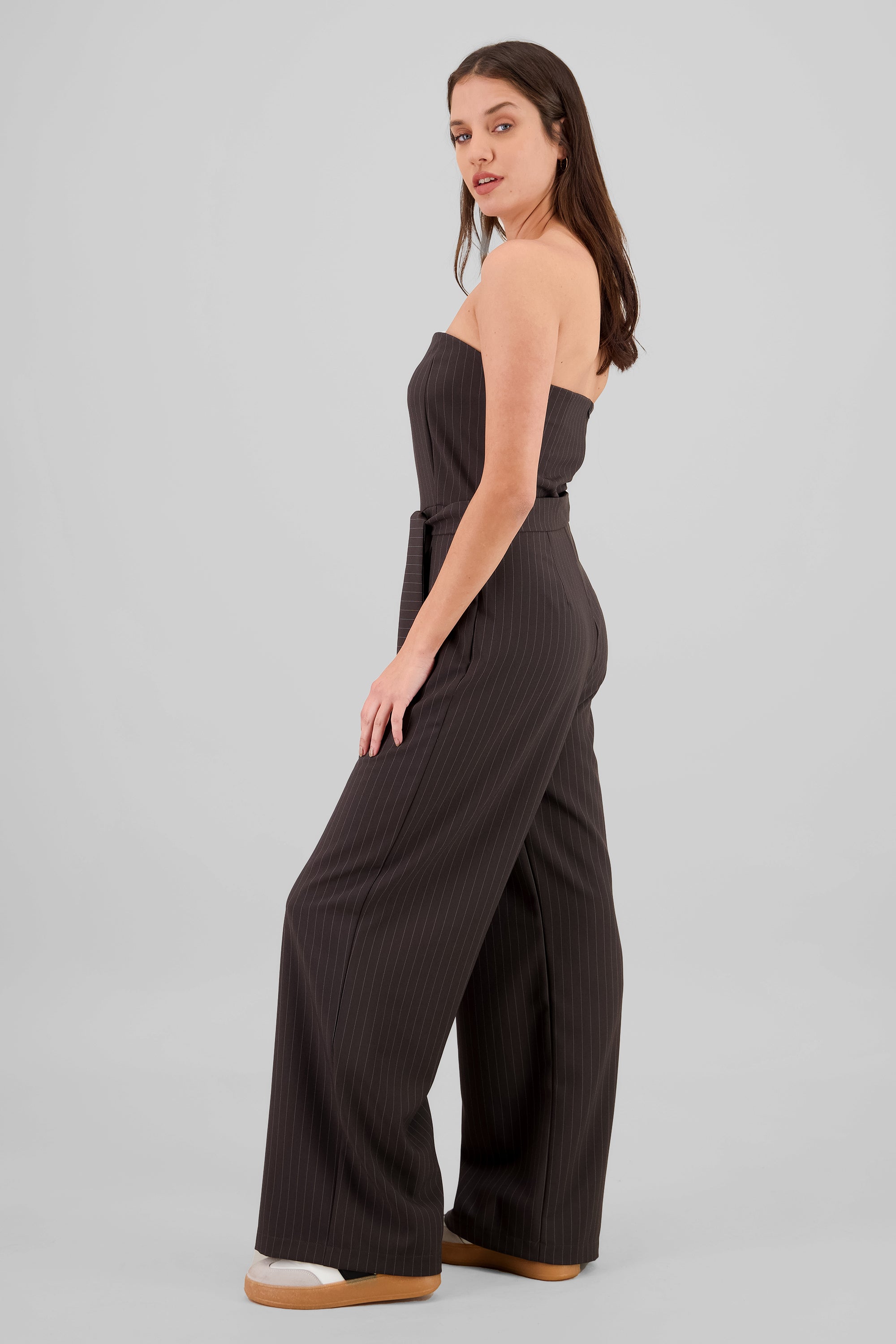 Jumpsuit strapples rayas GRIS COMBO