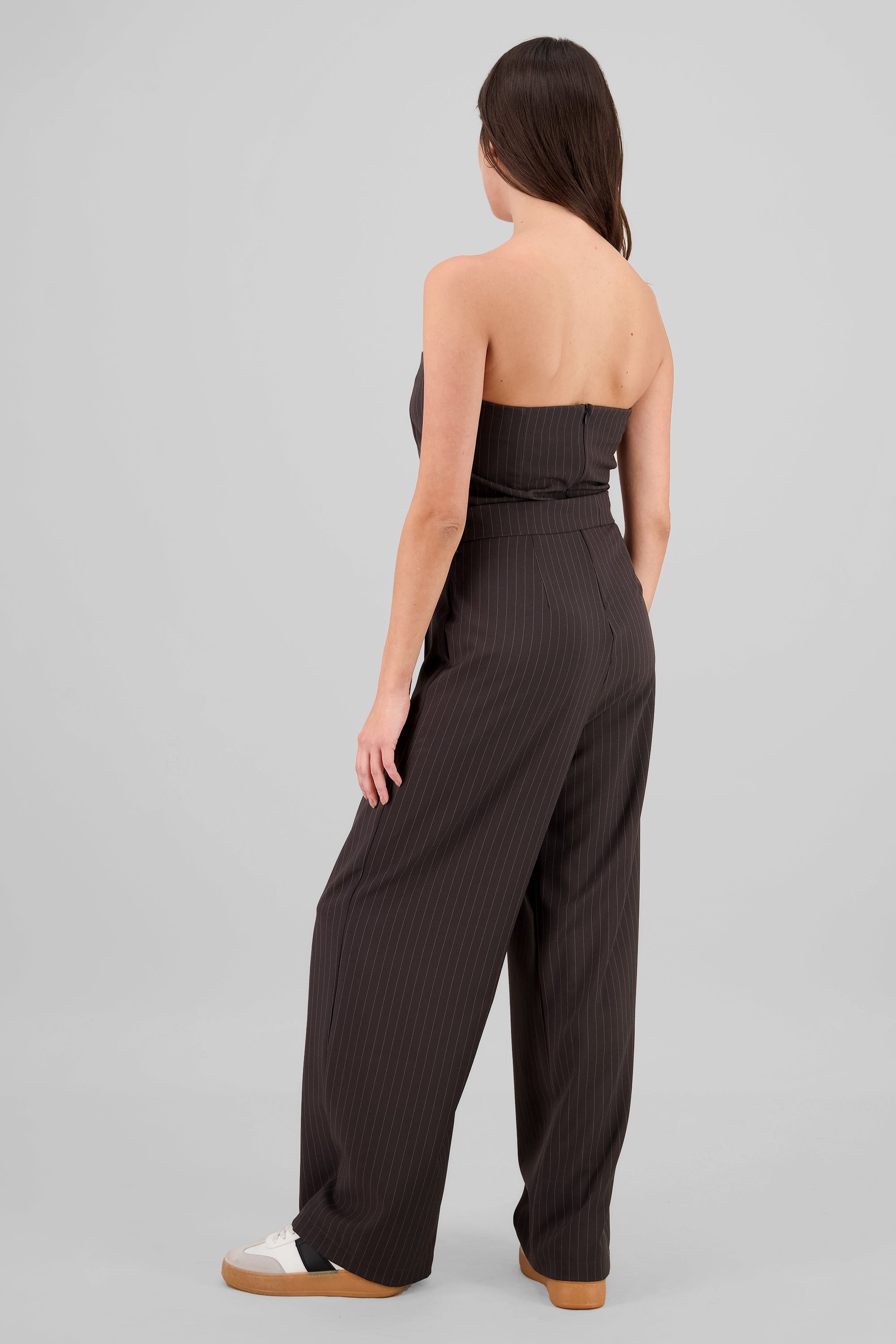 Jumpsuit strapples rayas GRIS COMBO