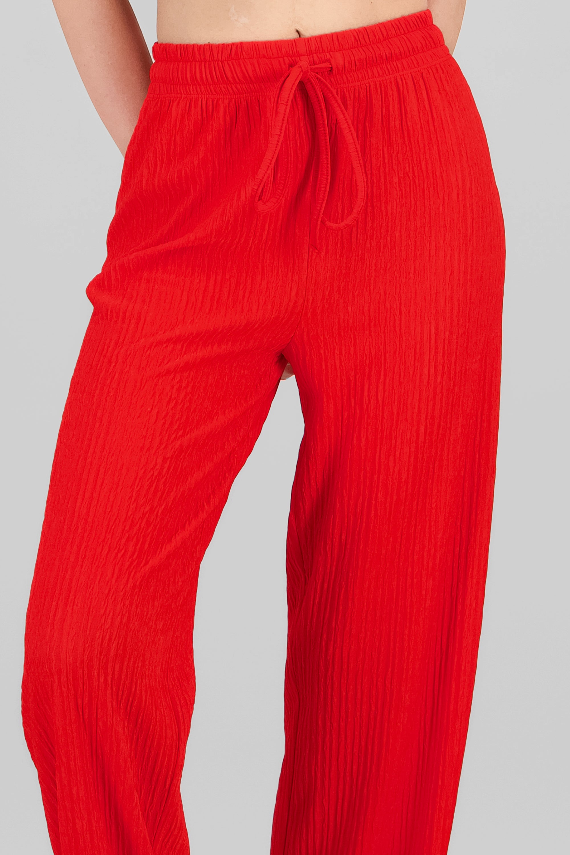 Pantalón amplio textura ROJO