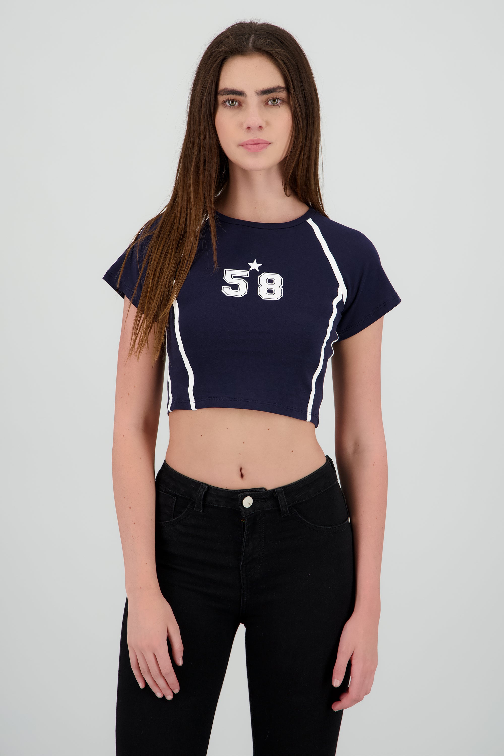 Playera contraste estampado MARINO COMBO