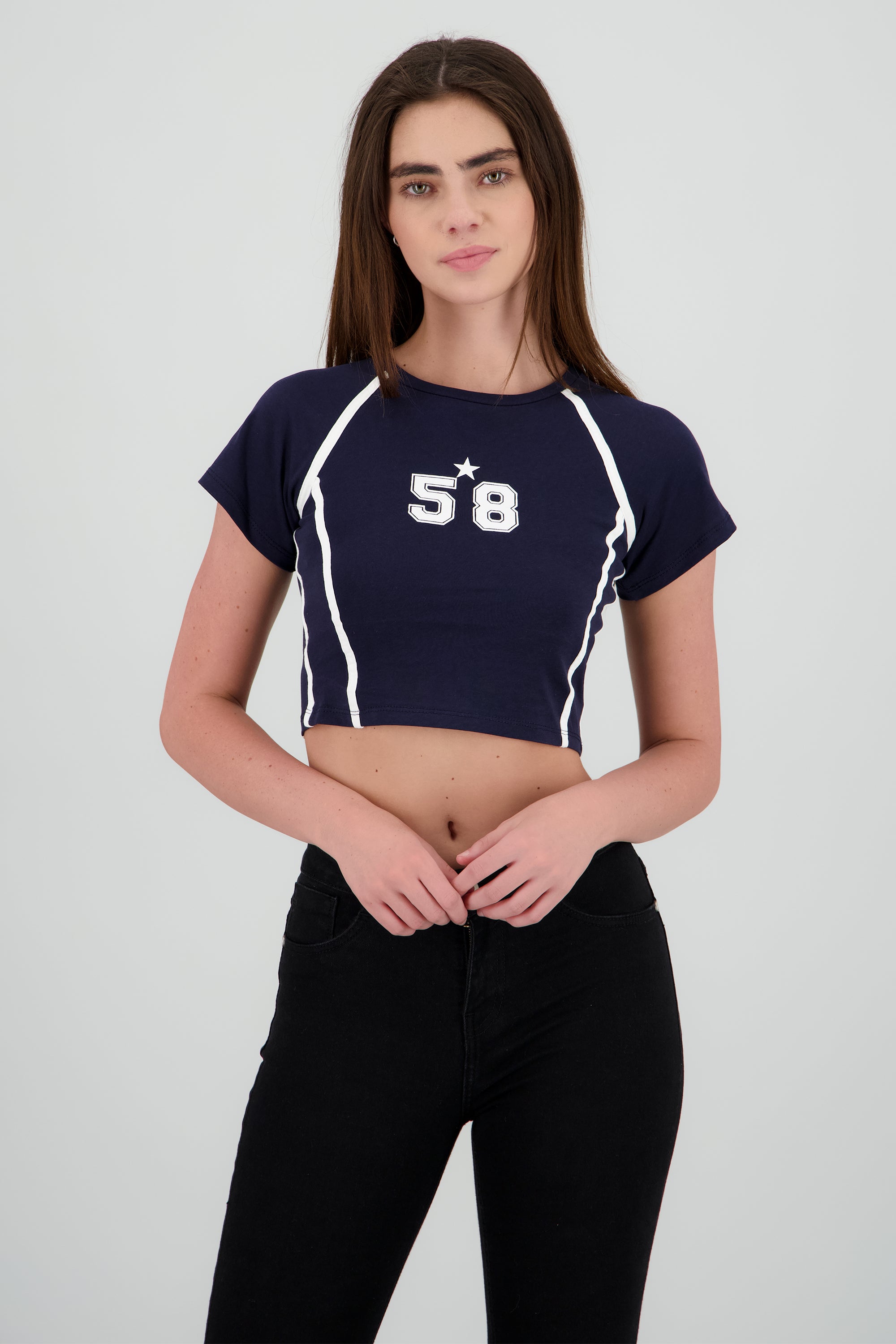 Playera contraste estampado MARINO COMBO
