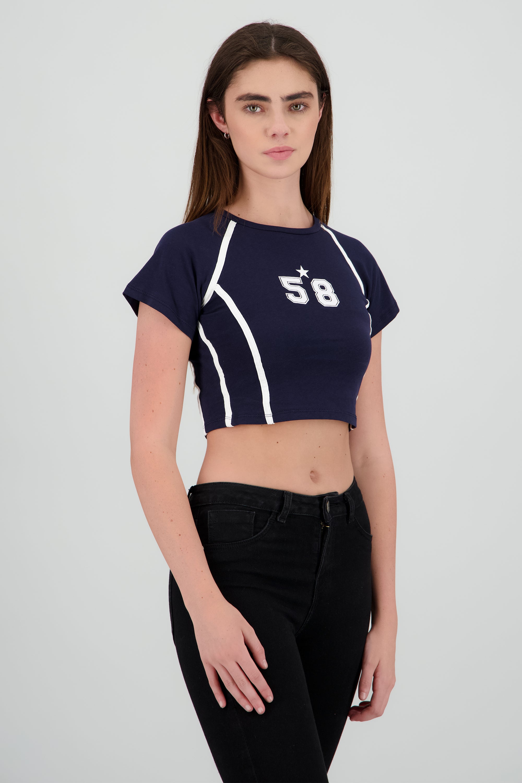Playera contraste estampado MARINO COMBO
