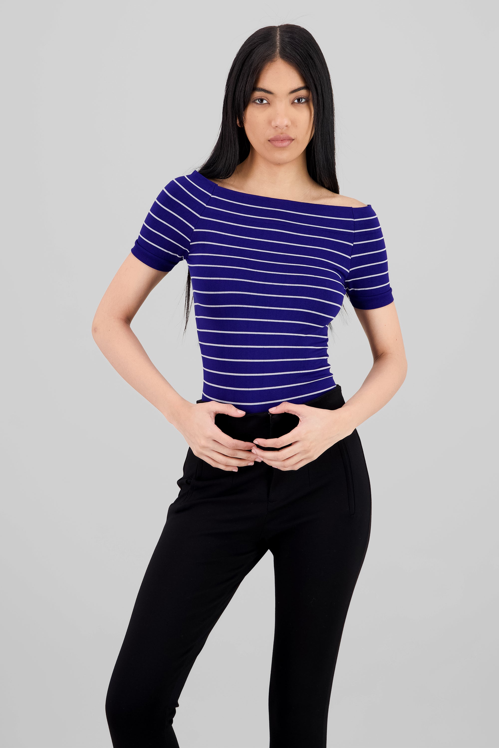 Bodysuit rayas hombro descubierto MARINO COMBO