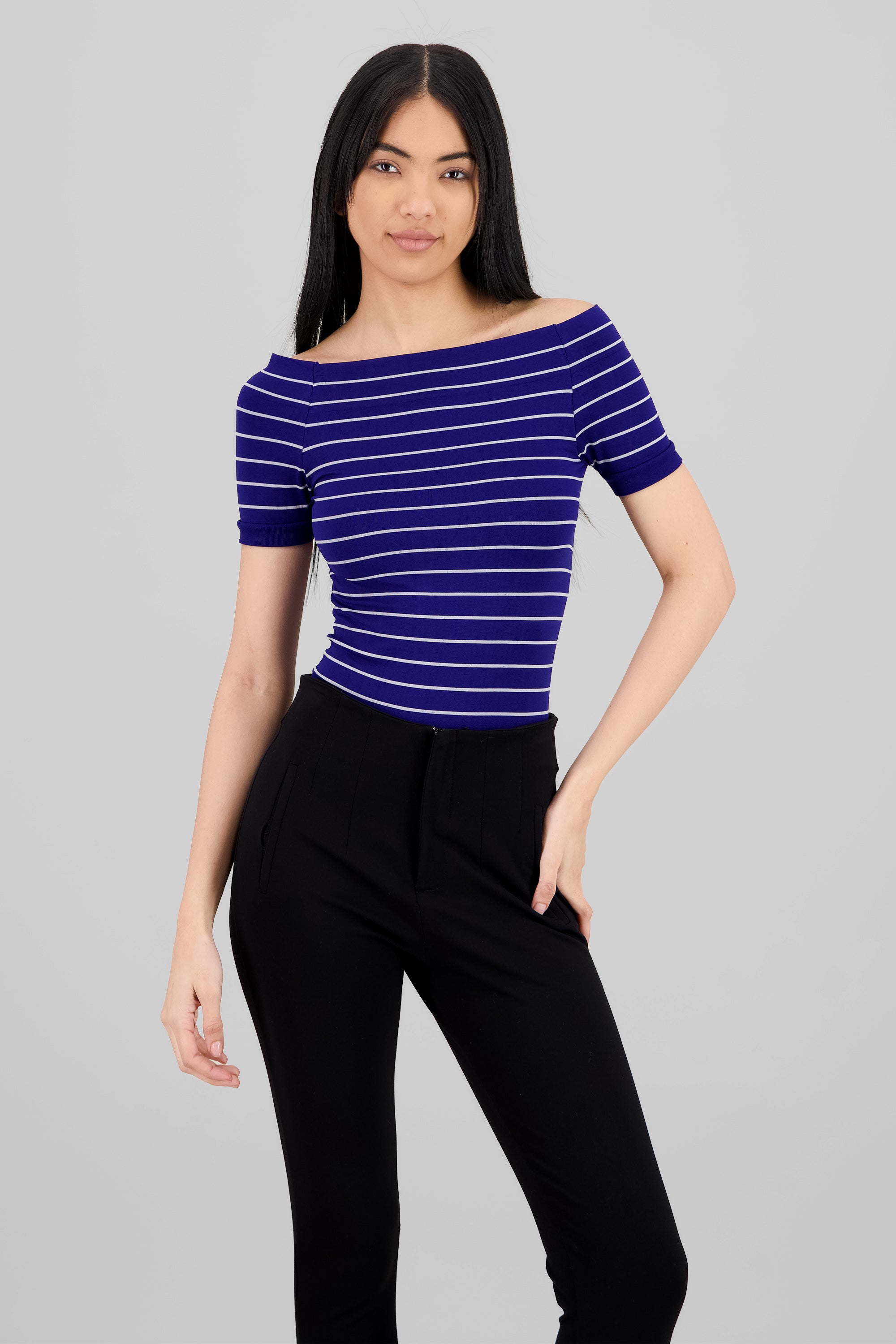 Bodysuit rayas hombro descubierto MARINO COMBO