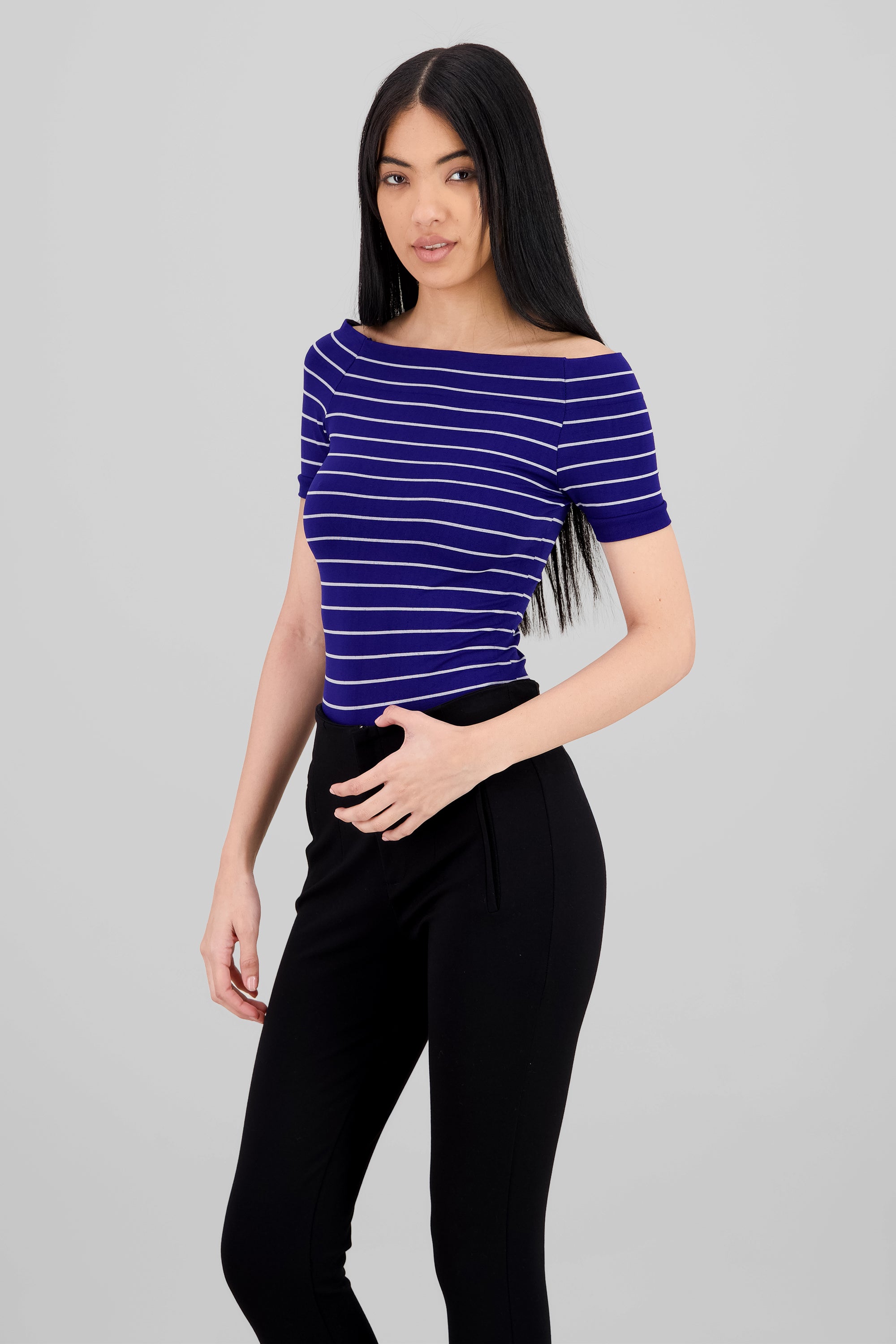 Bodysuit rayas hombro descubierto MARINO COMBO