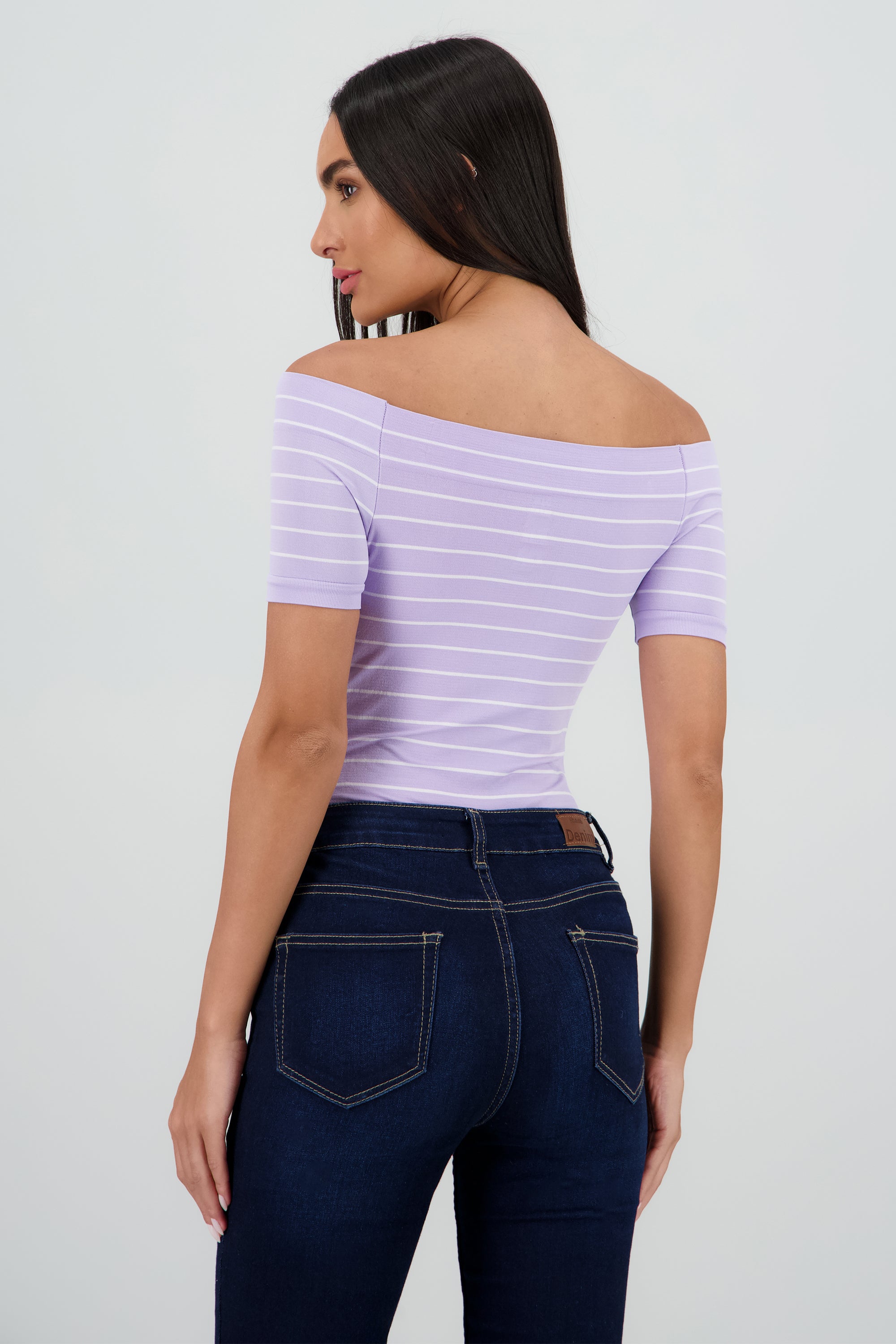 Bodysuit rayas hombro descubierto LILA