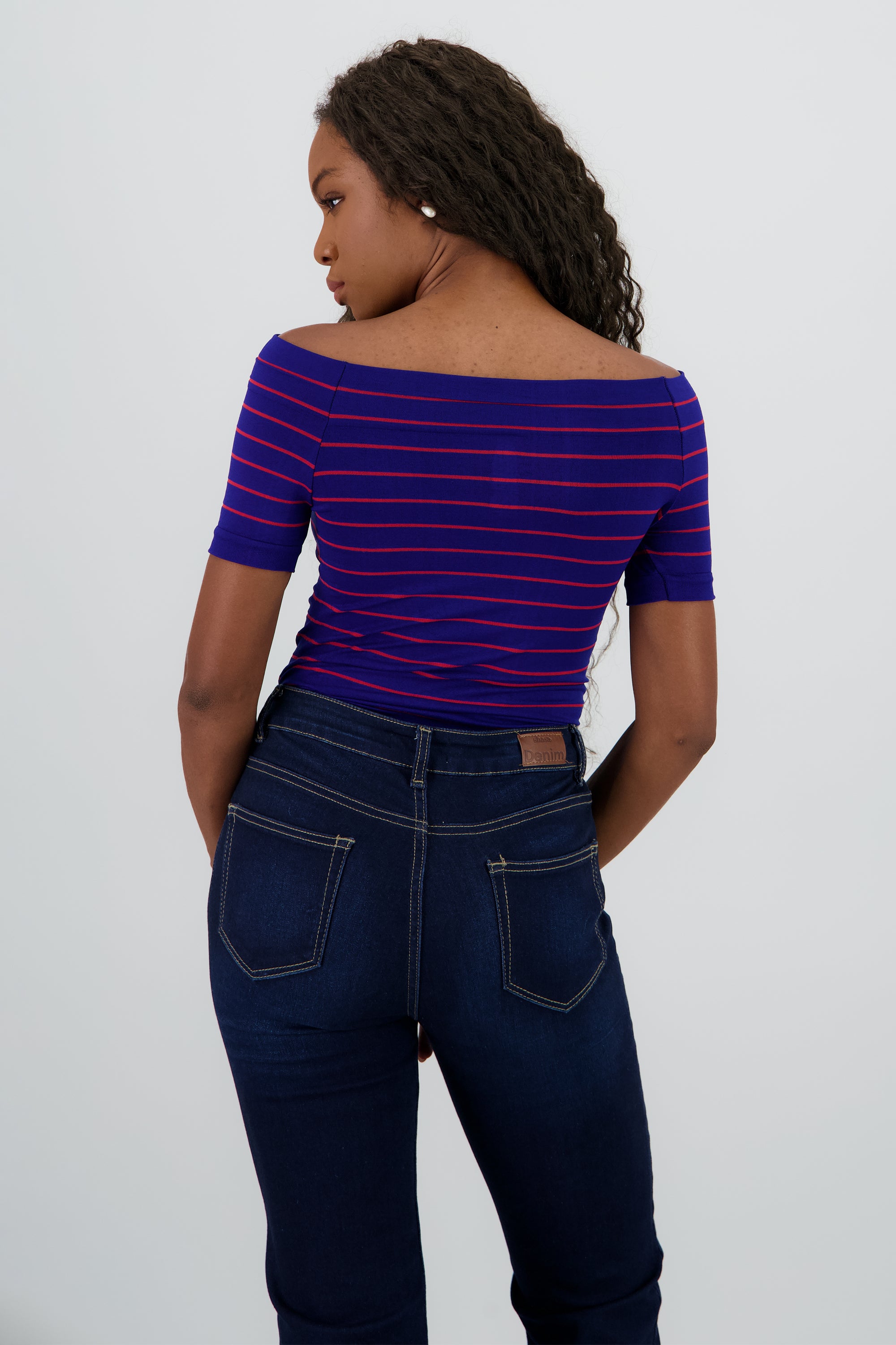 Bodysuit rayas hombro descubierto MULTICOLOR ESCOLAR