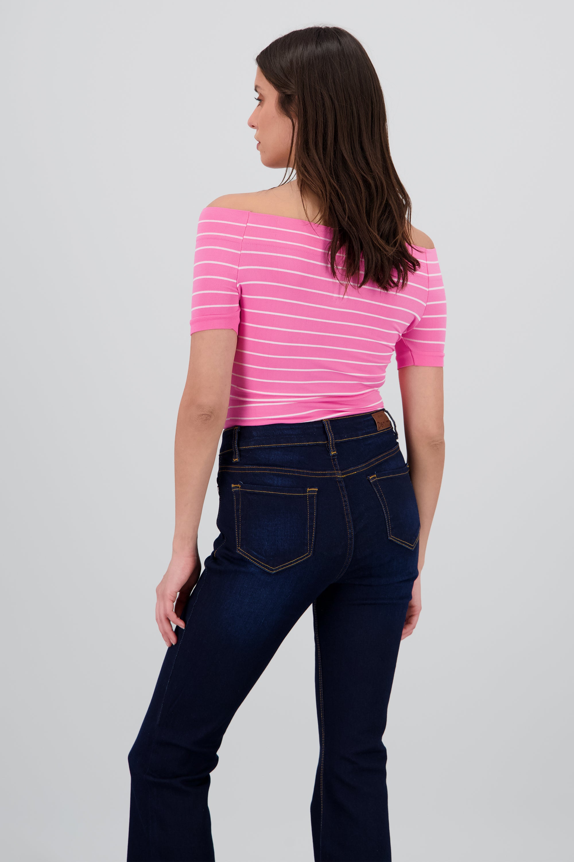 Bodysuit rayas hombro descubierto ROSA COMBO