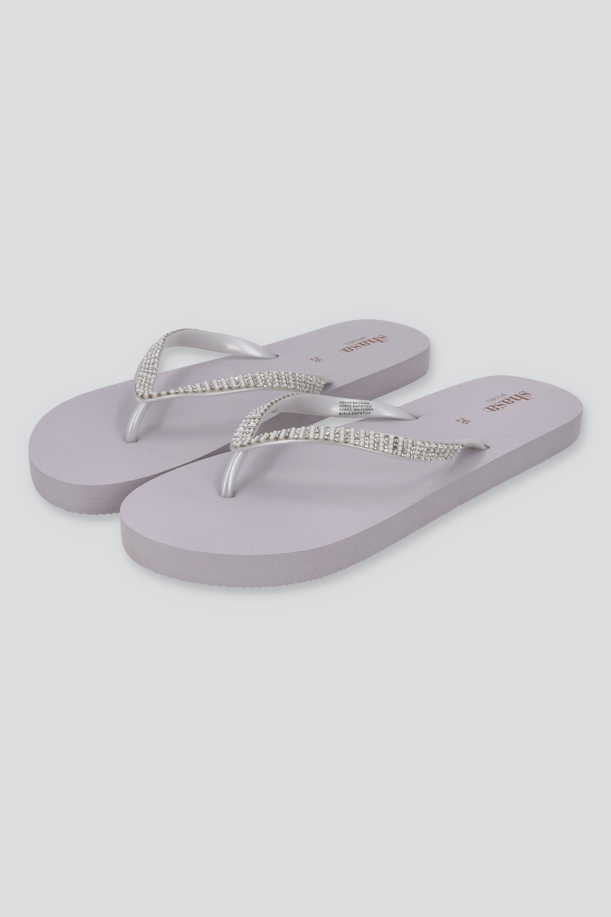Flip Flop Chinela Brillos BLANCO