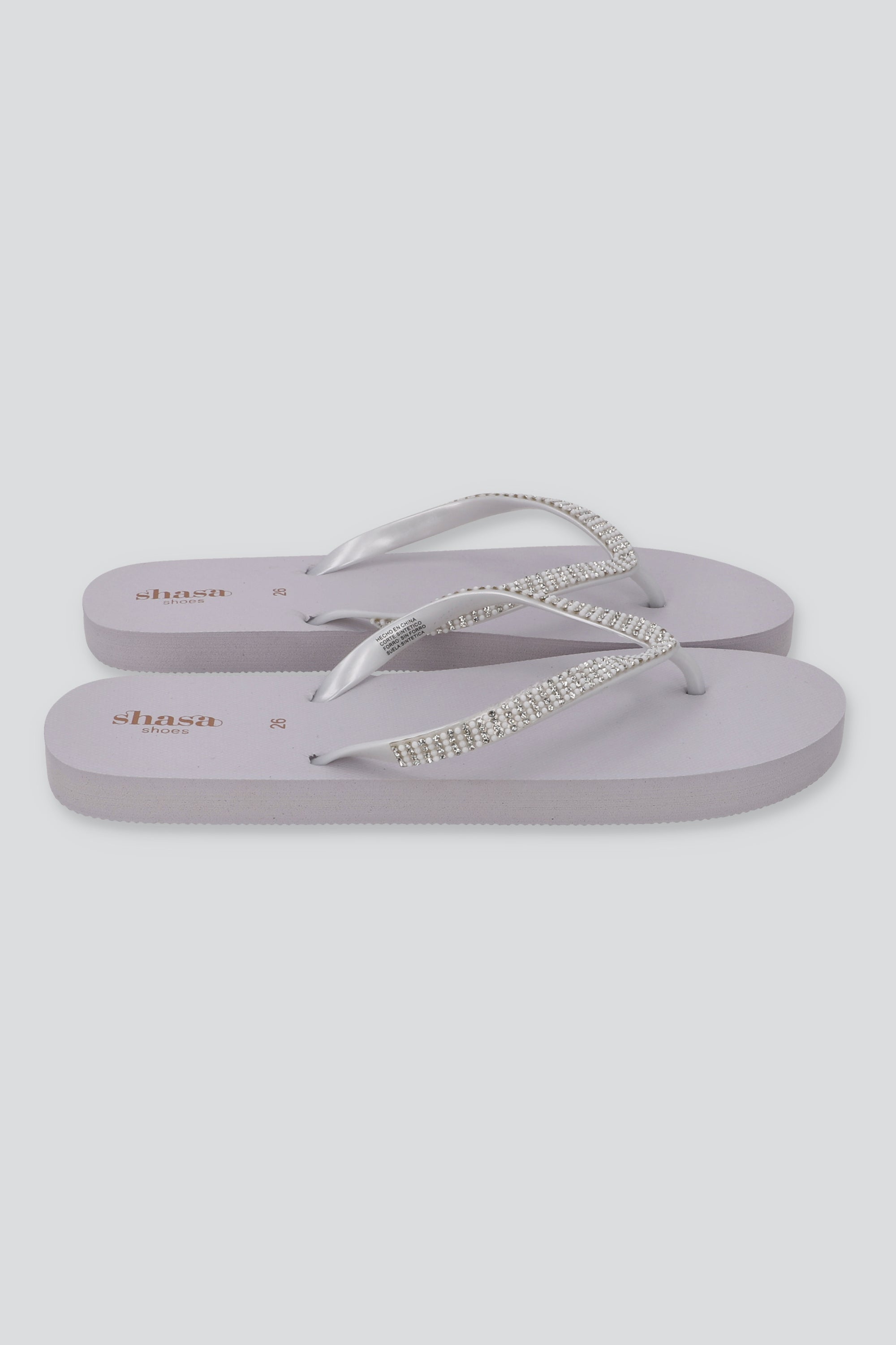 Flip Flop Chinela Brillos BLANCO