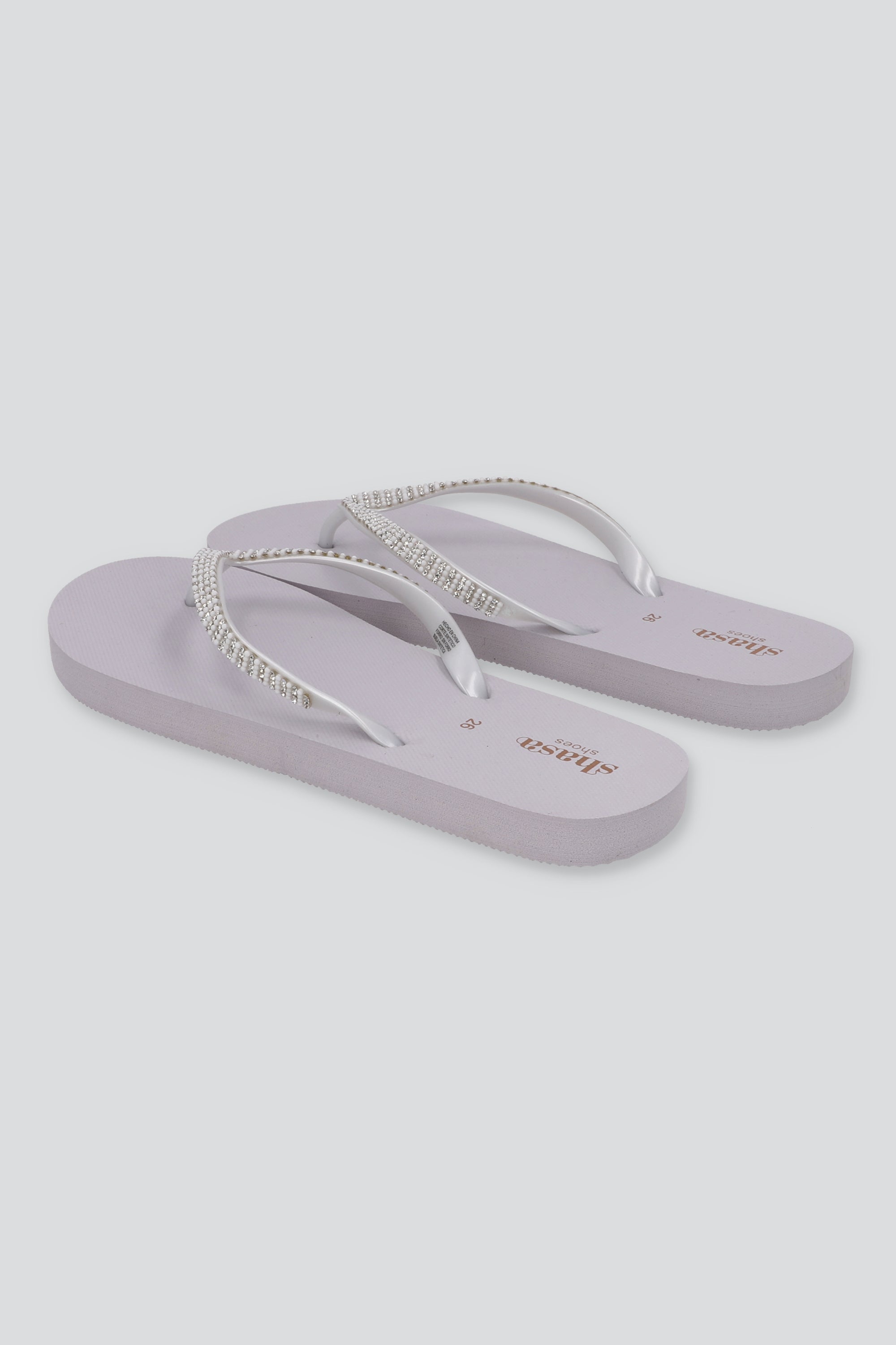 Flip Flop Chinela Brillos BLANCO