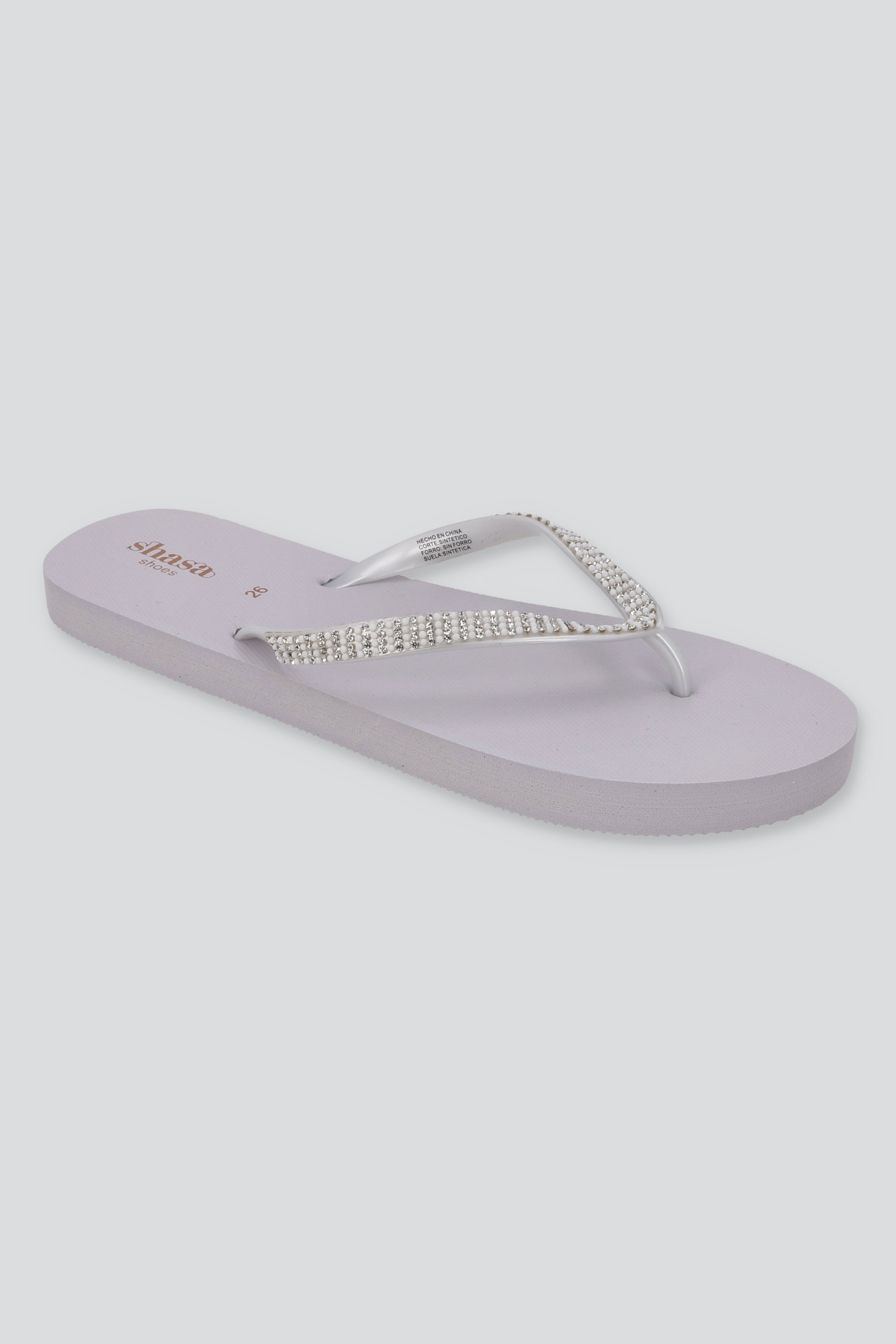 Flip Flop Chinela Brillos BLANCO