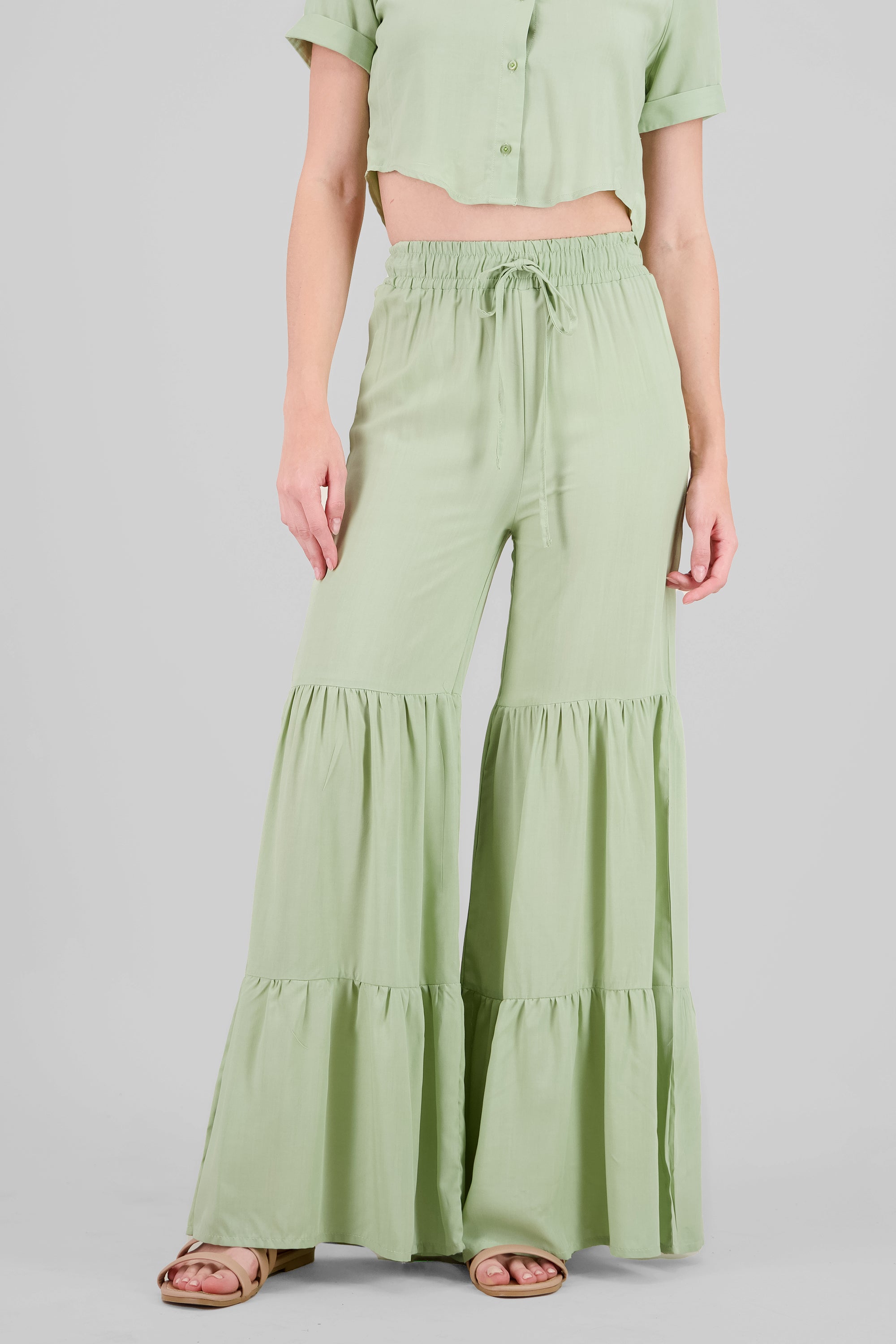 Pantalon olanes resorte VERDE CLARO
