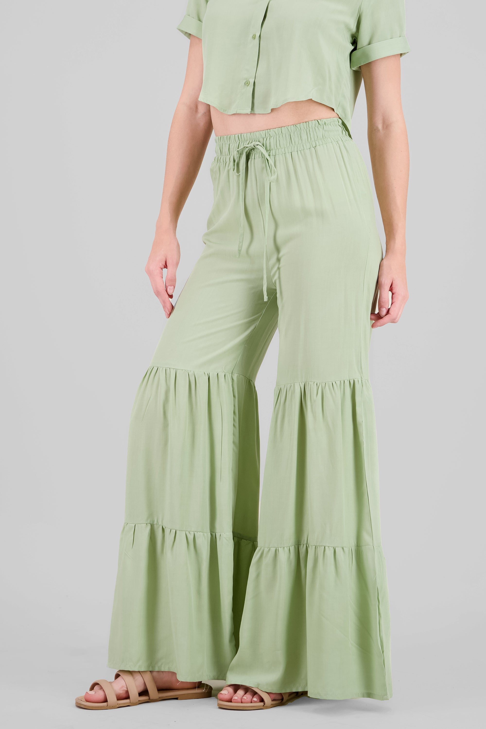 Pantalon olanes resorte VERDE CLARO