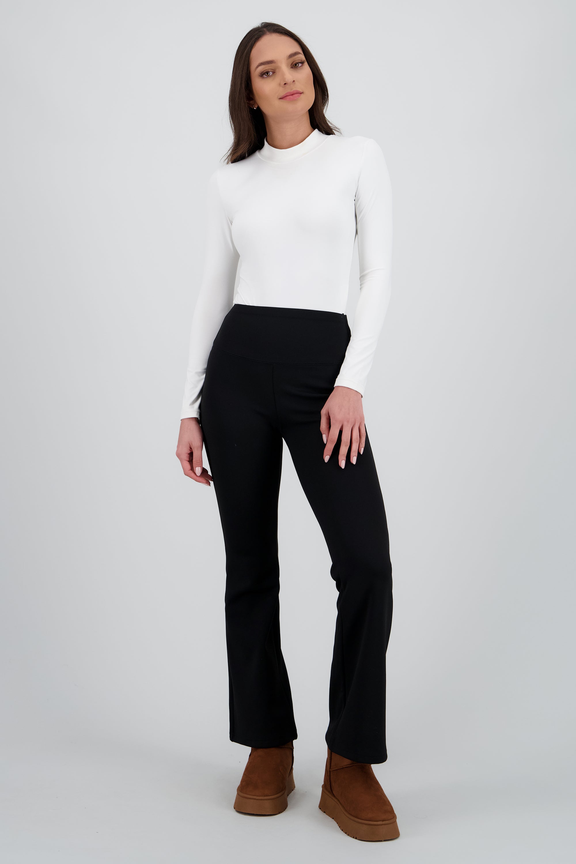 Leggings lisos con fleece adentro NEGRO