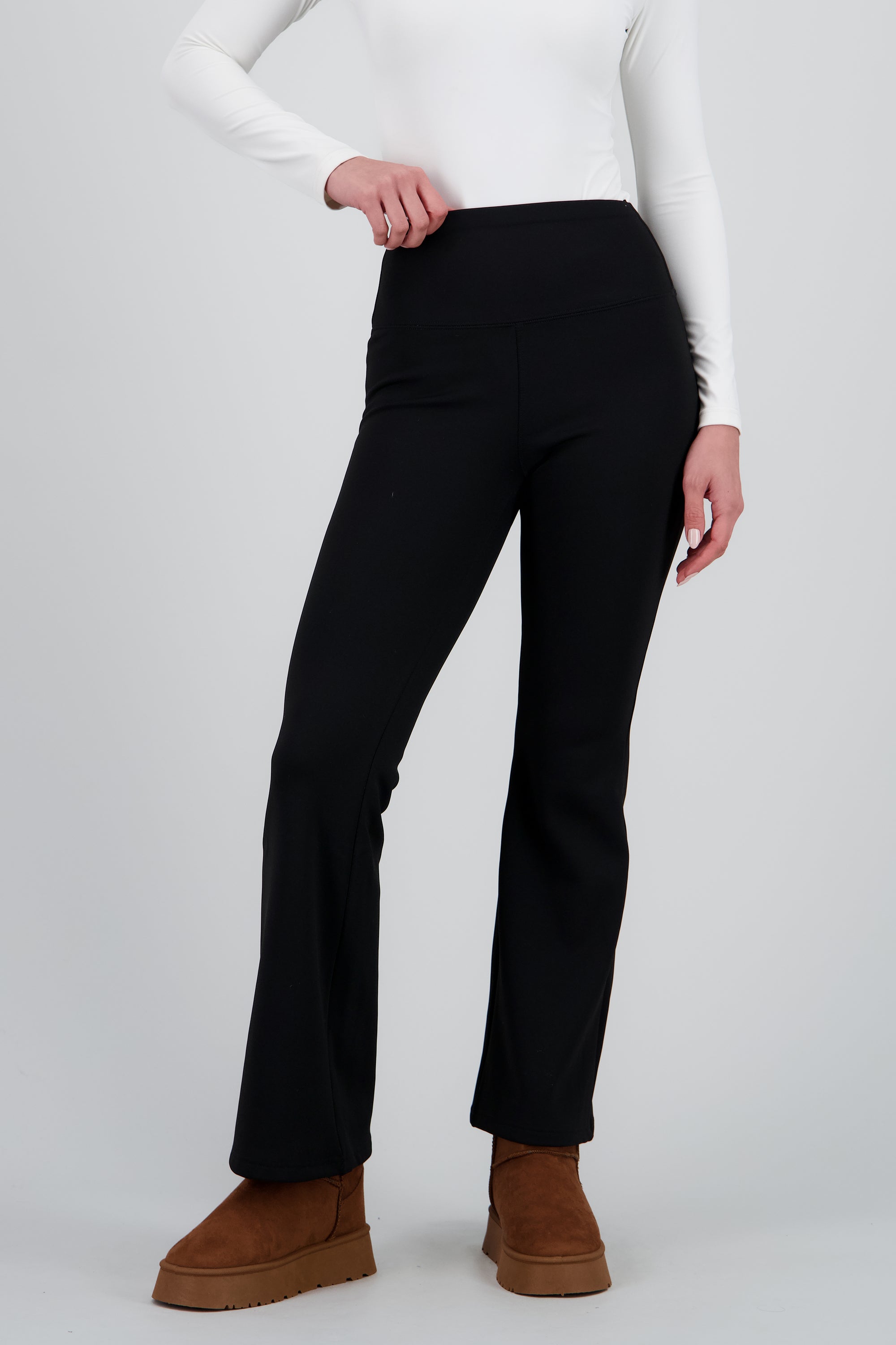 Leggings lisos con fleece adentro NEGRO