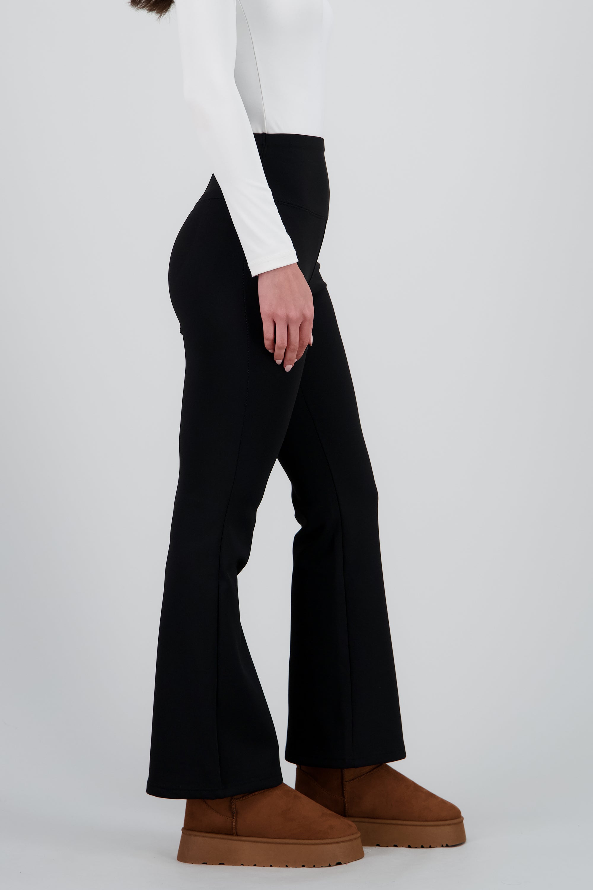 Leggings lisos con fleece adentro NEGRO