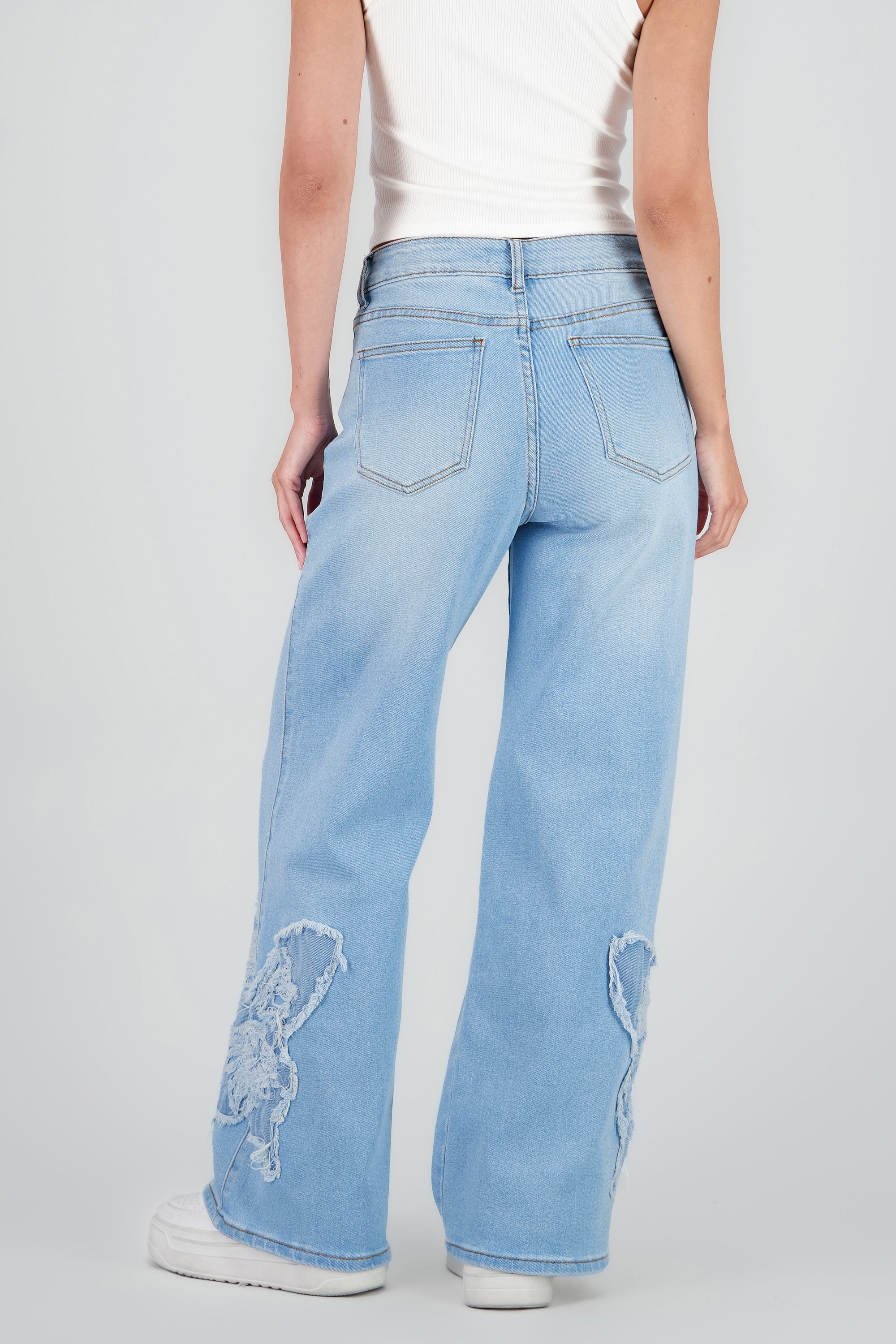 Jeans rectos mariposas LIGHT WASH