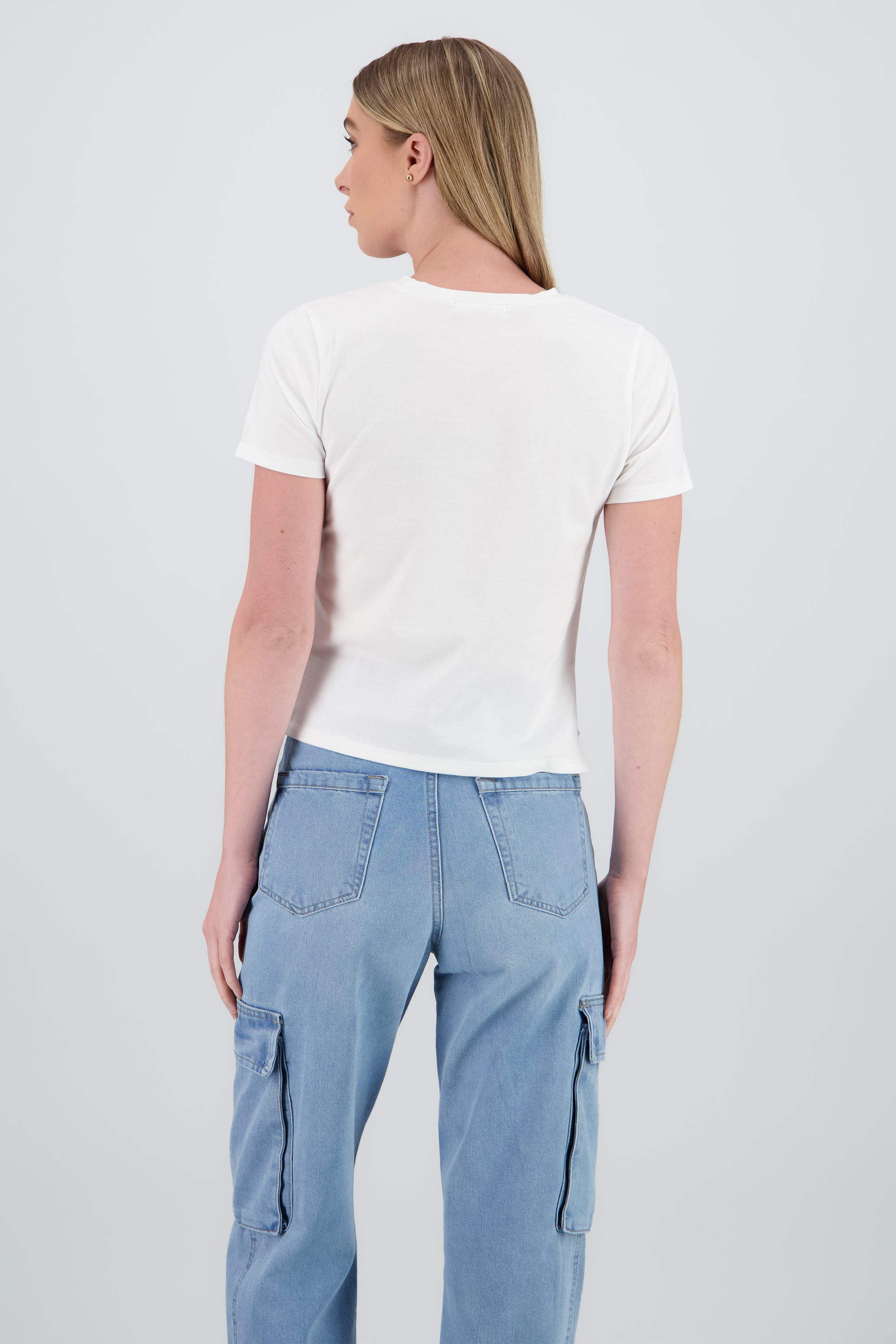 Playera estrella brillos BLANCO