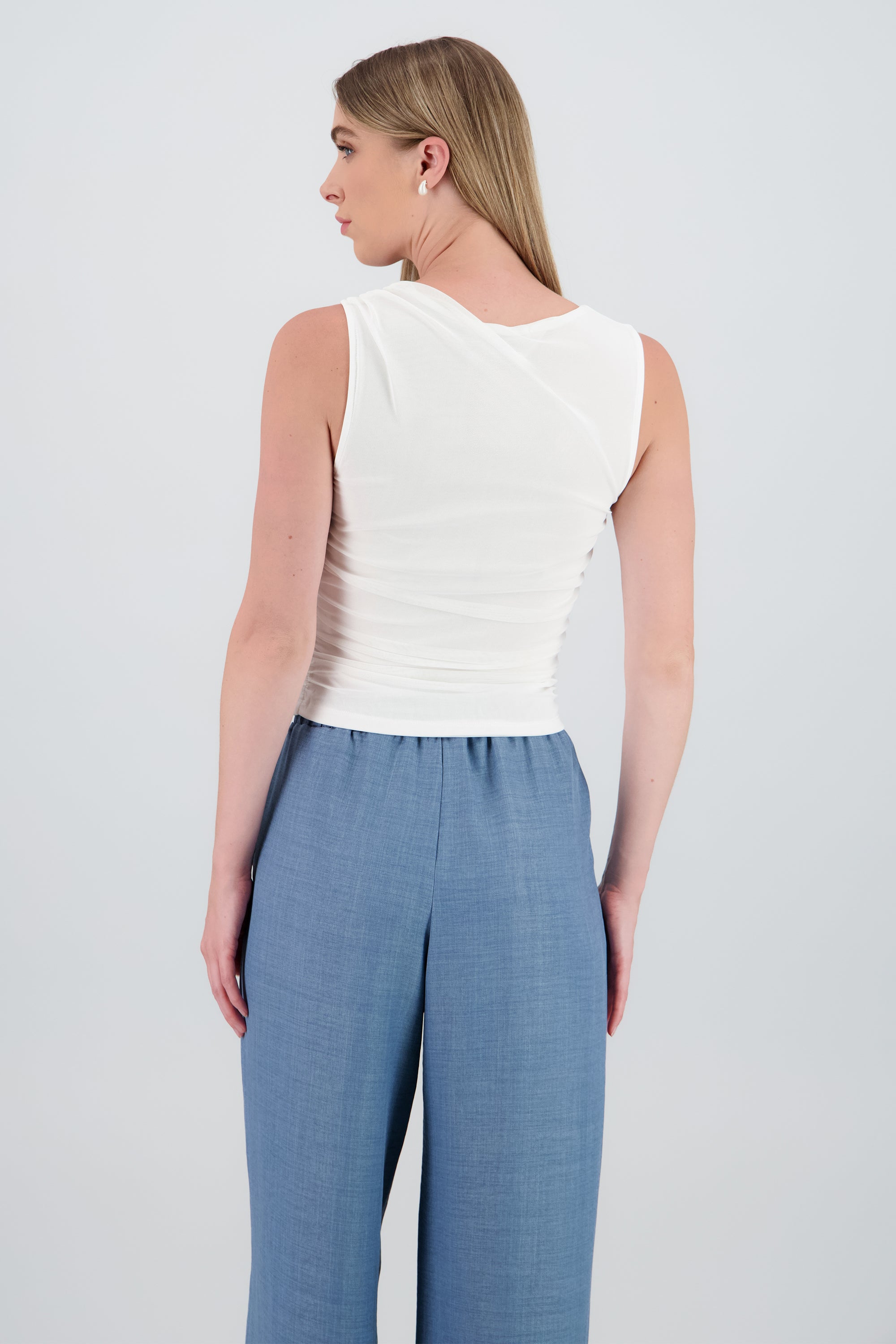 Top mesh flor degradado BLANCO COMBO